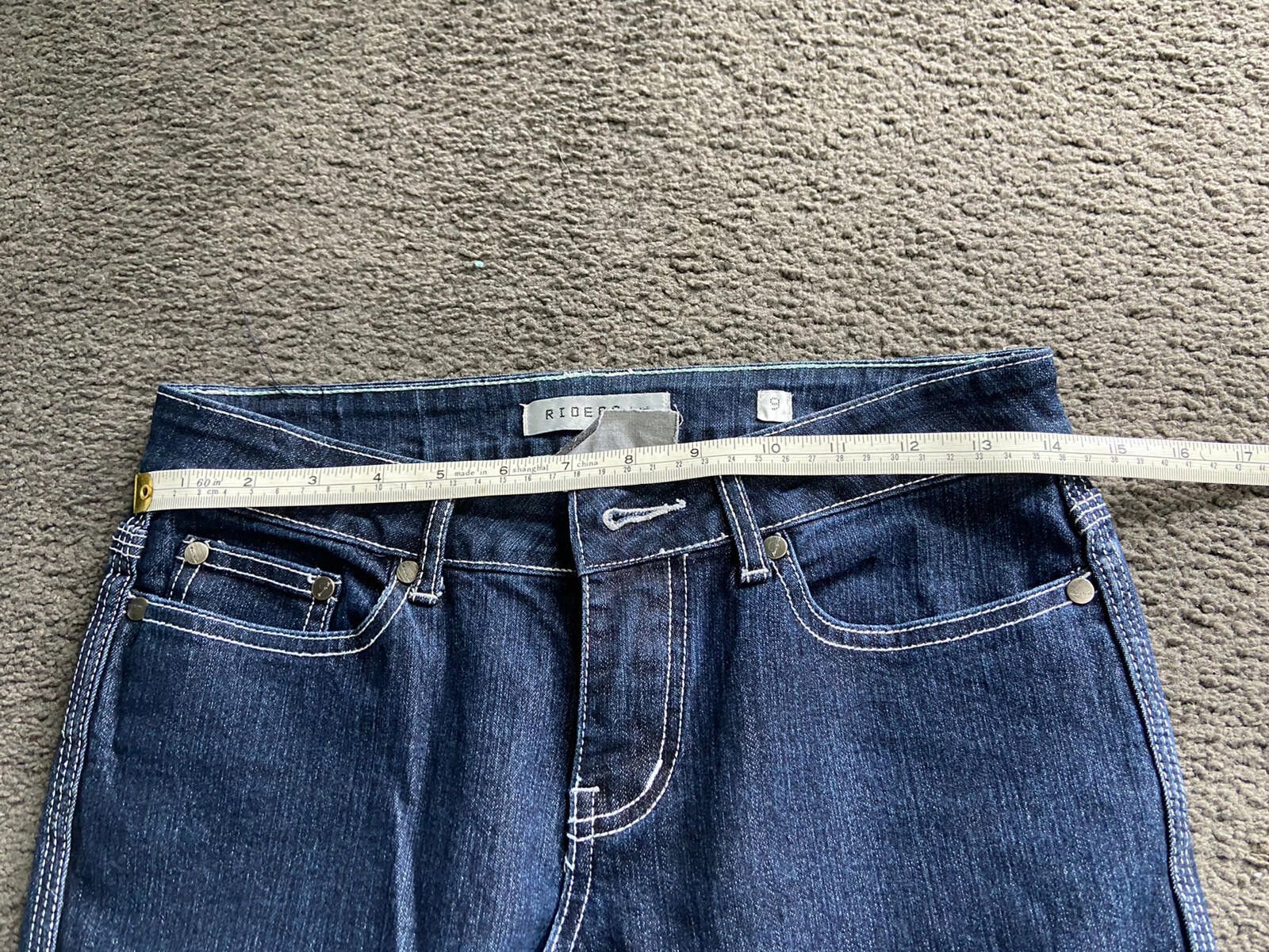 Designer Lee Riders Dark Blue Denim Jeans Low Rise Y2K Skinny Size 9 Size 28" / US 6 / IT 42 - 9 Thumbnail