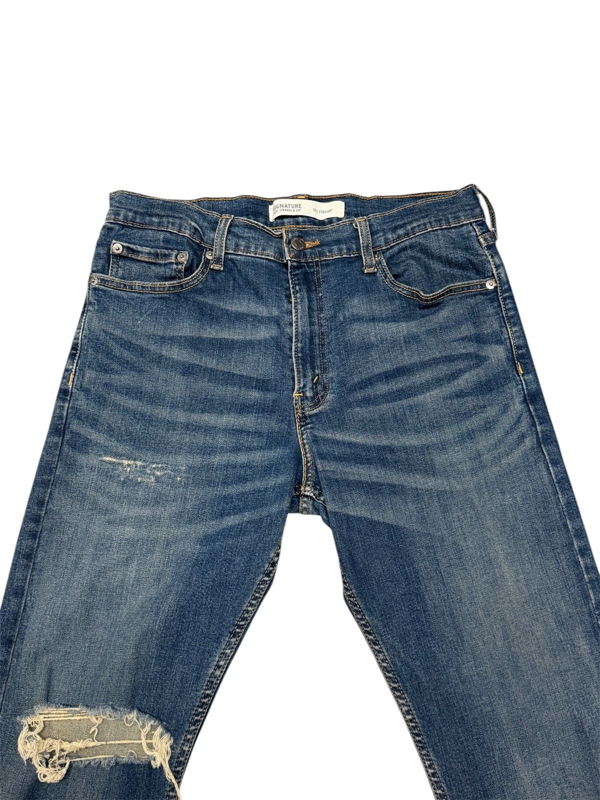 Levi's Levi’s S51 Straight Distressed Jeans (32x32) – Vintage Wash Size US 32 / EU 48 - 2 Thumbnail
