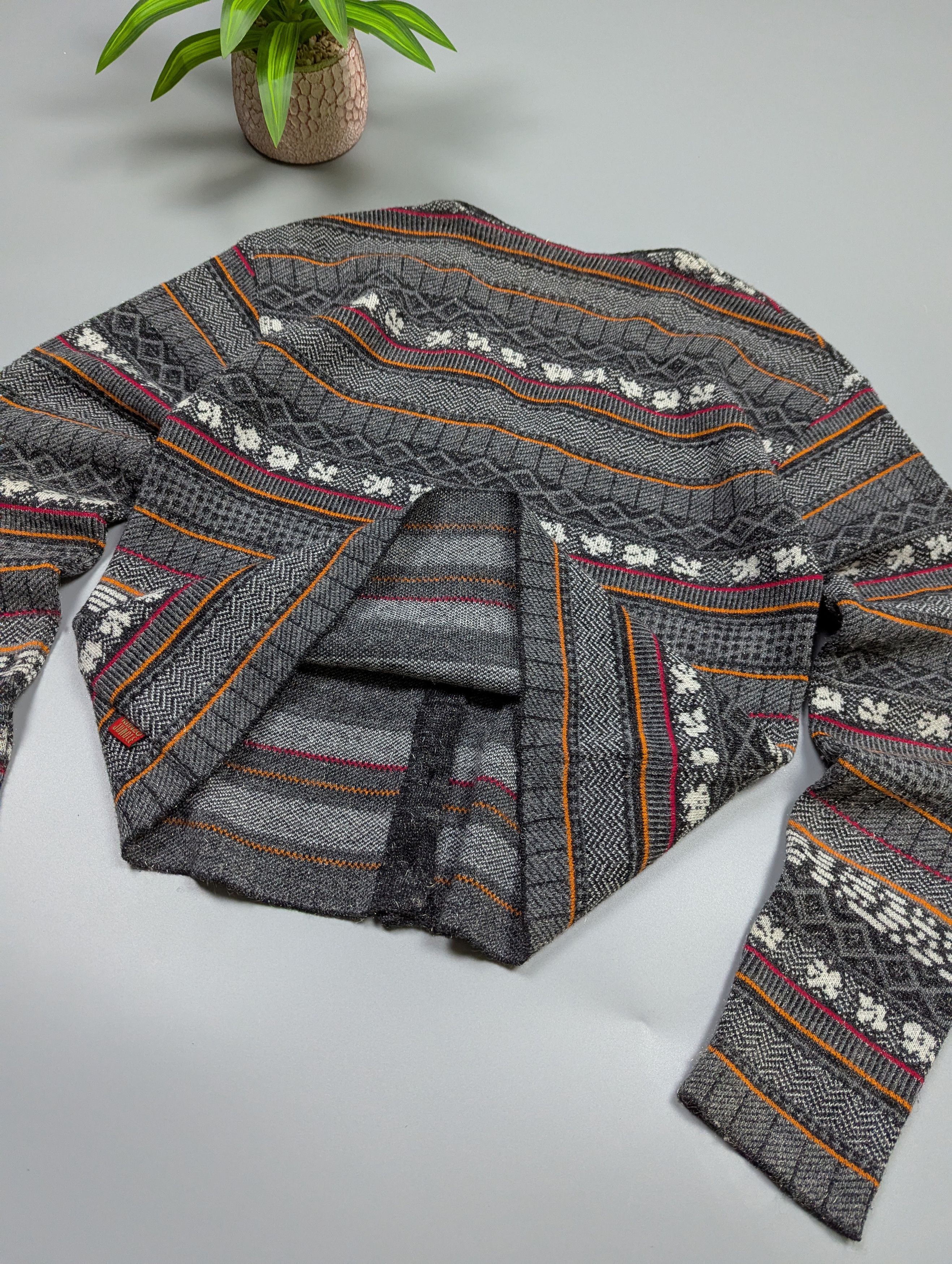 Kenzo KENZO JUNGLE 80s Womens Fair Isle Knitted Cardigan Sweater Size XS / US 0-2 / IT 36-38 - 12 Thumbnail