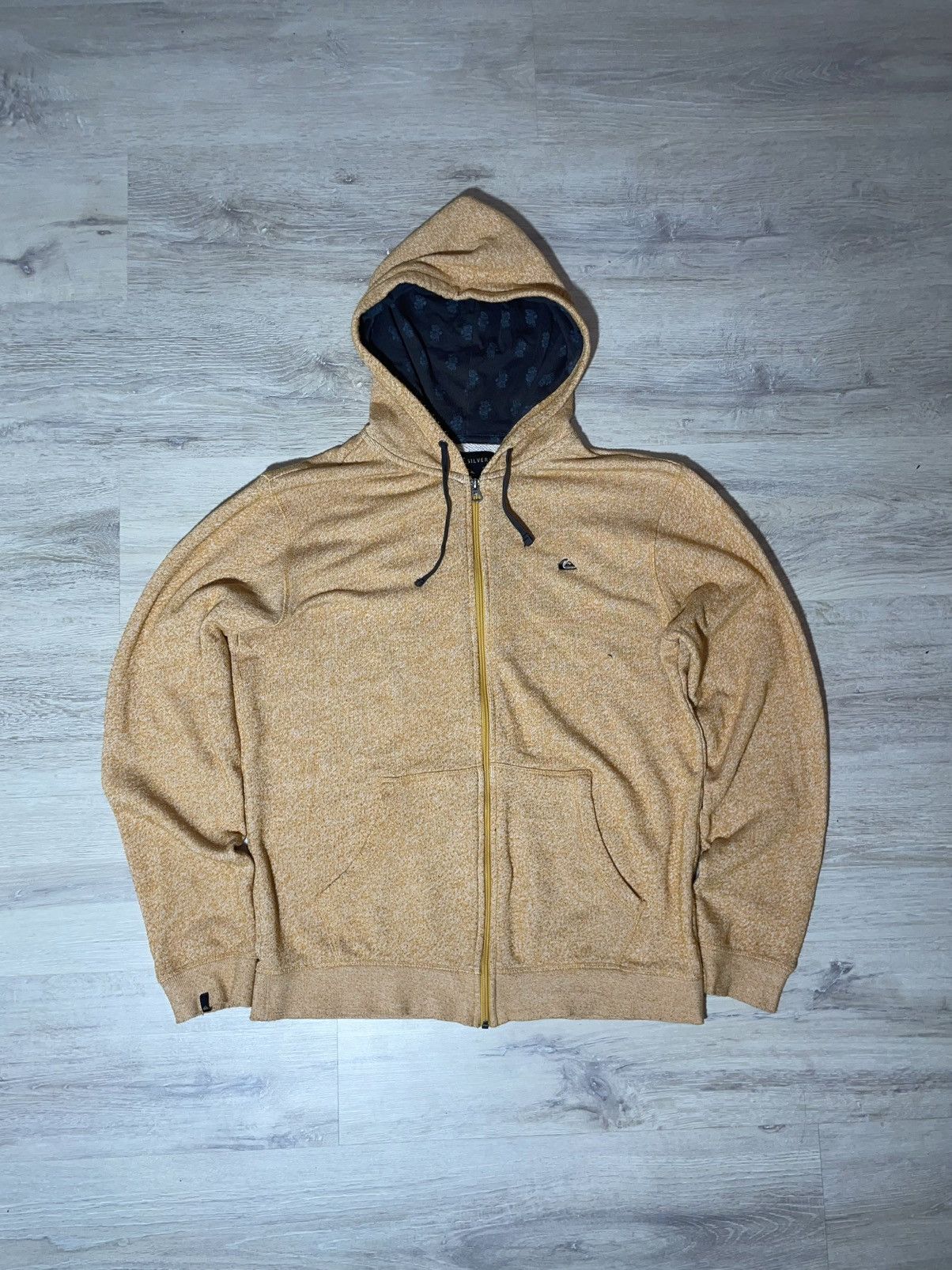 Quiksilver Quiksilver Mustard Full Zip Hoodie (Vintage / Skatewear) Size US M / EU 48-50 / 2 - 1 Thumbnail