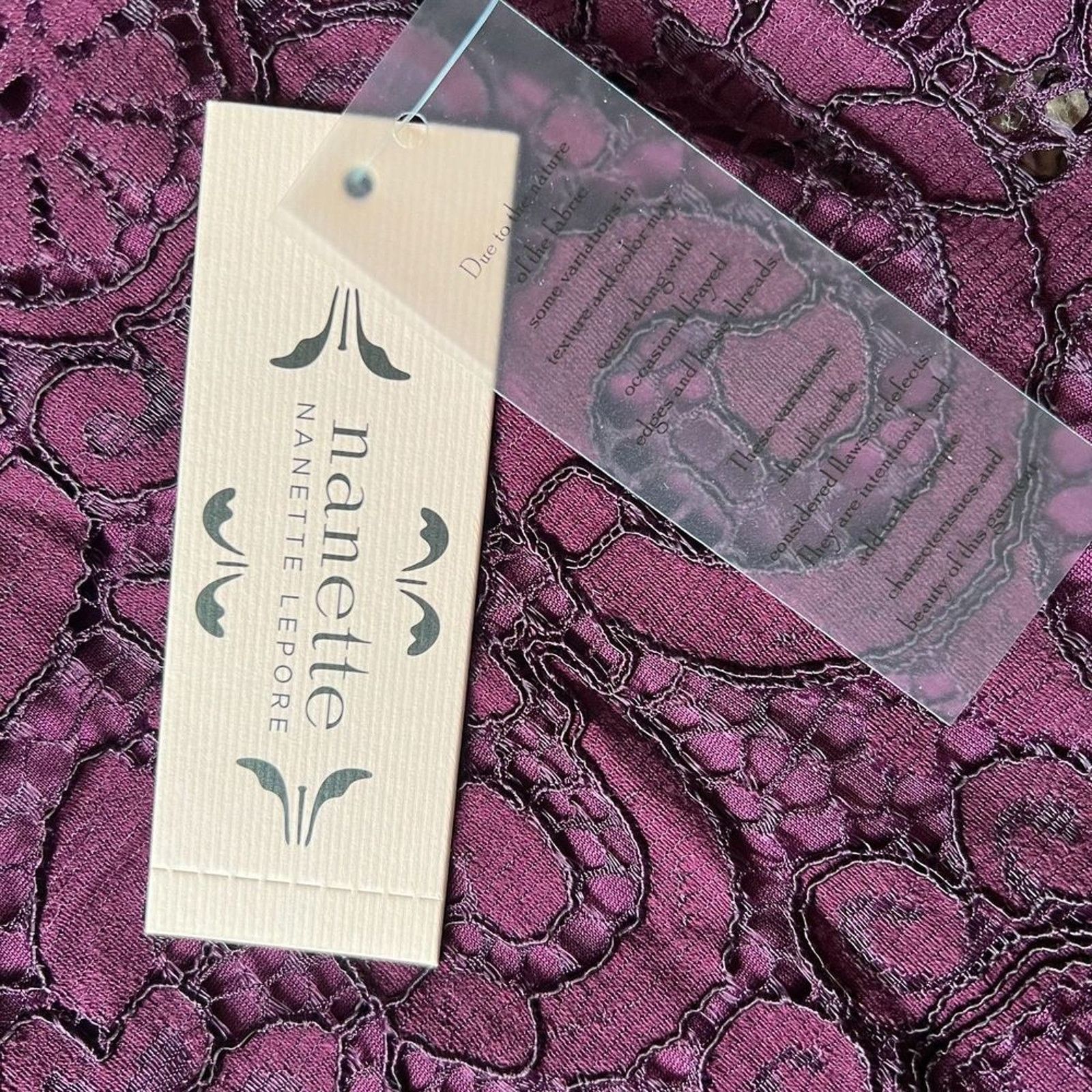 Nanette Lepore Nanette Lepore Burgandy Lace Sheer Short Sleeve Blouse, S Size S / US 4 / IT 40 - 11 Thumbnail