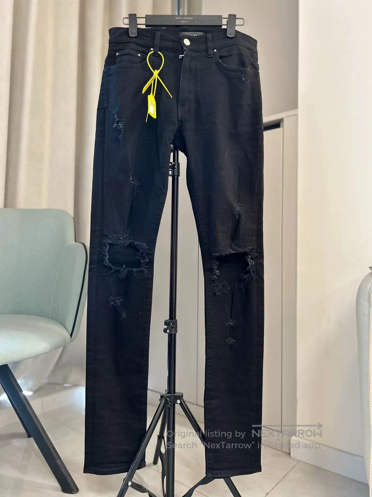 Amiri Amiri Distressed Black Denim Jeans. Size US 33 - 1 Thumbnail