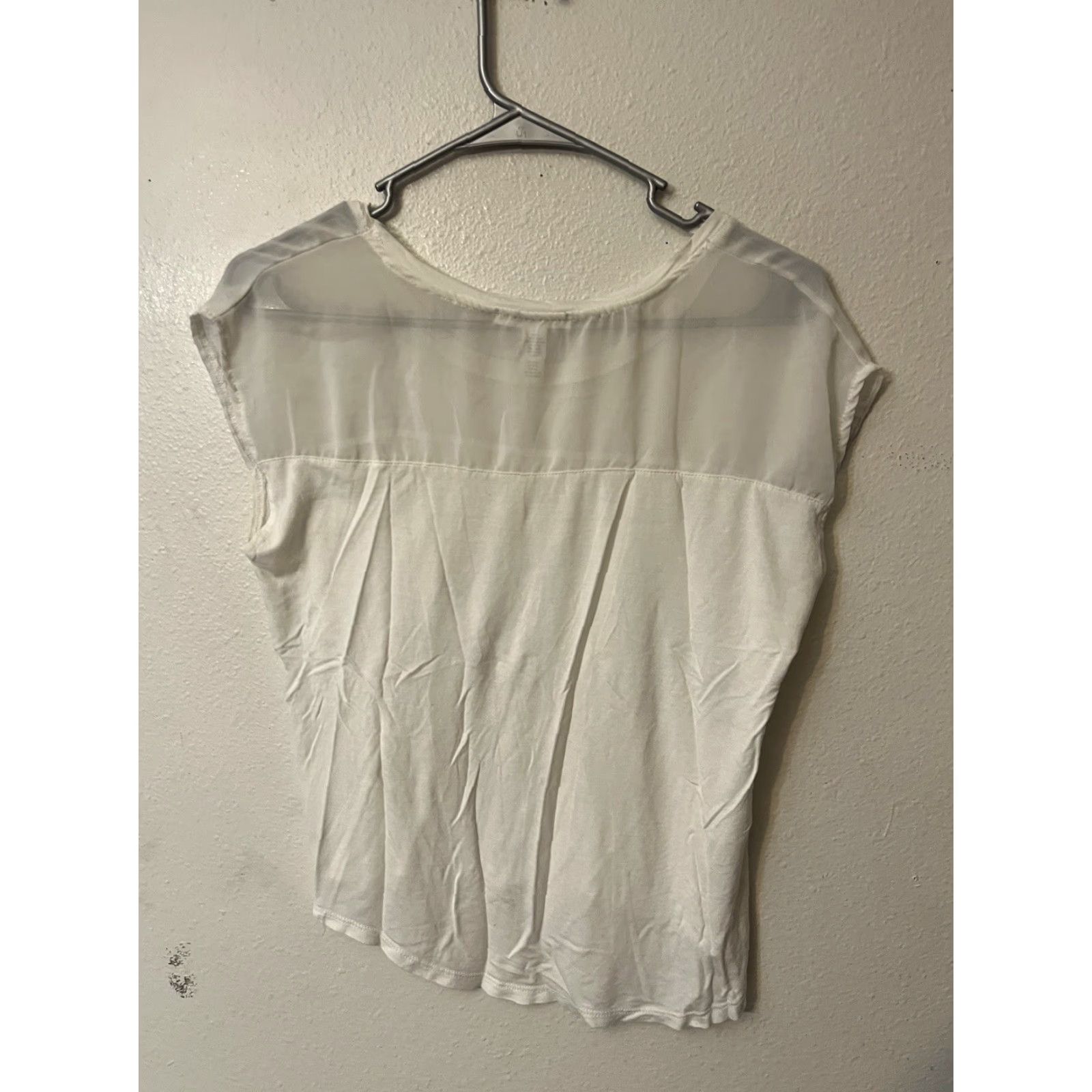 Vintage VINTAGE Ambiance Shirt Womens S White Short Sleeve Tunic Casual Slim Slit Stretch Comfort Size S / US 4 / IT 40 - 2 Thumbnail