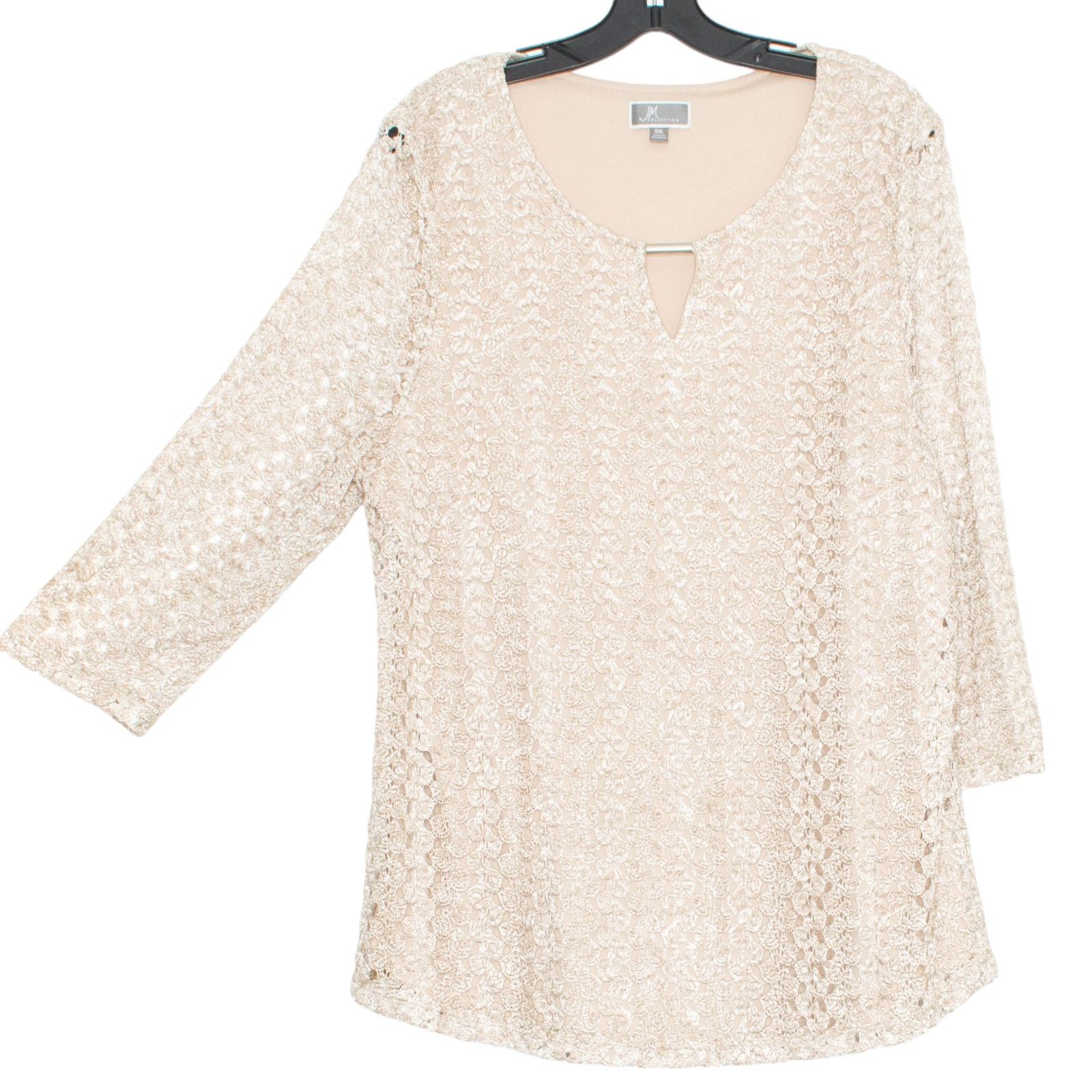 JM Collection JM Collection Top Boho Lace Tunic Sheer Dressy Romantic XXL Size XXL / US 16-18 / IT 52-54 - 2 Thumbnail