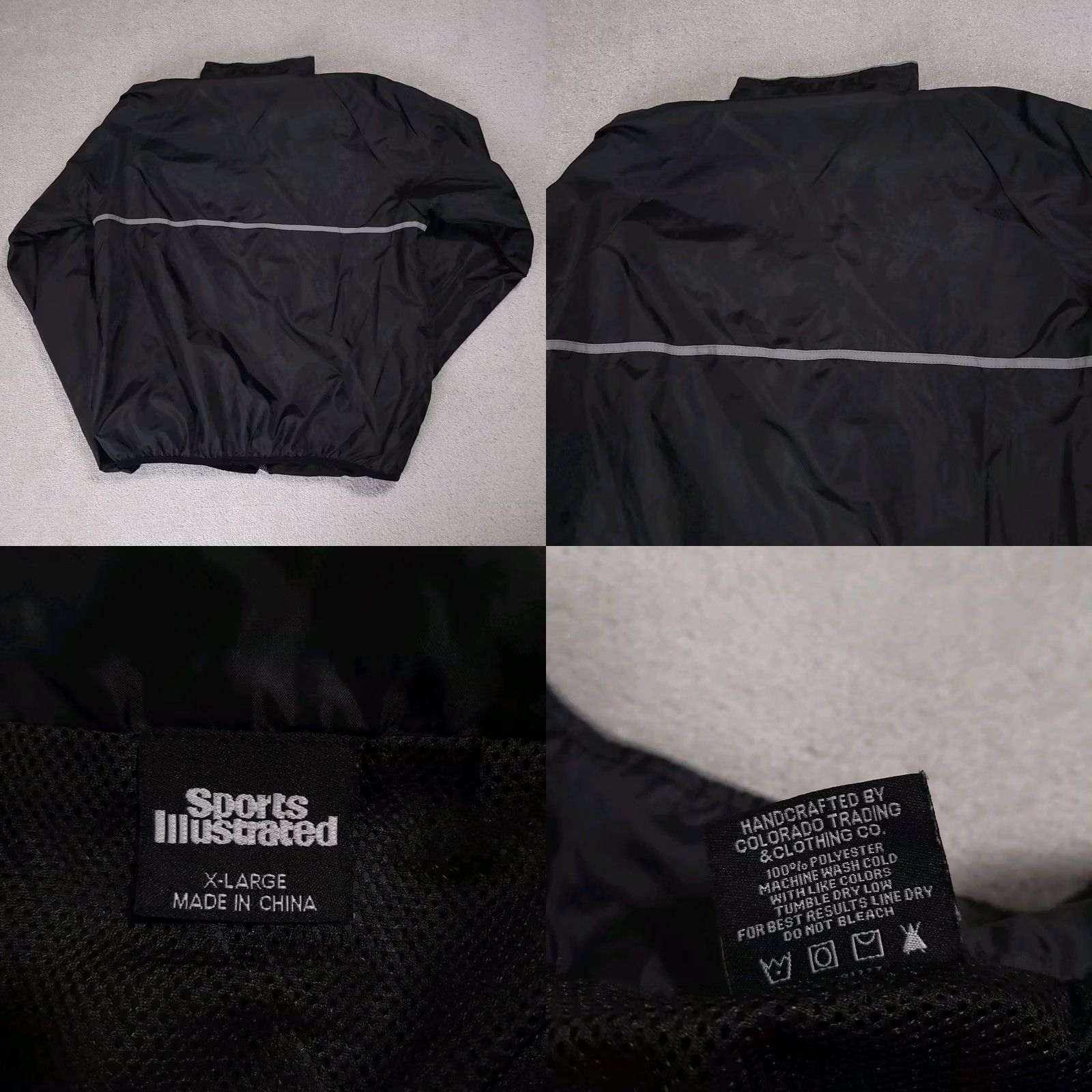 Vintage Sports Illustrated Jacket Full Zip Windbreaker Light Coat Mens XL Black Windbreaker Jacket Logo Embroidered Athletic 90s Style Casual Mens XL Black Size US XL / EU 56 / 4 - 9 Thumbnail