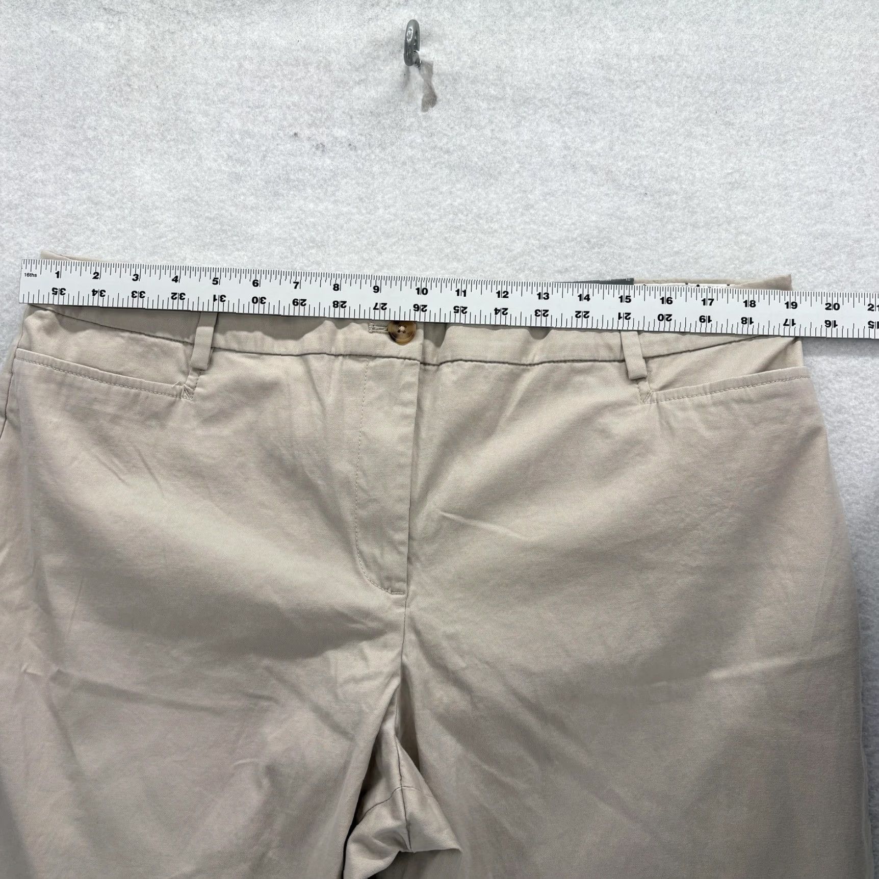 Talbots Talbots Pant Slim Chino Beige Womens 12 Regular Crop Stretch Twill Pockets Casual Size 34" / US 12 / IT 48 - 5 Thumbnail