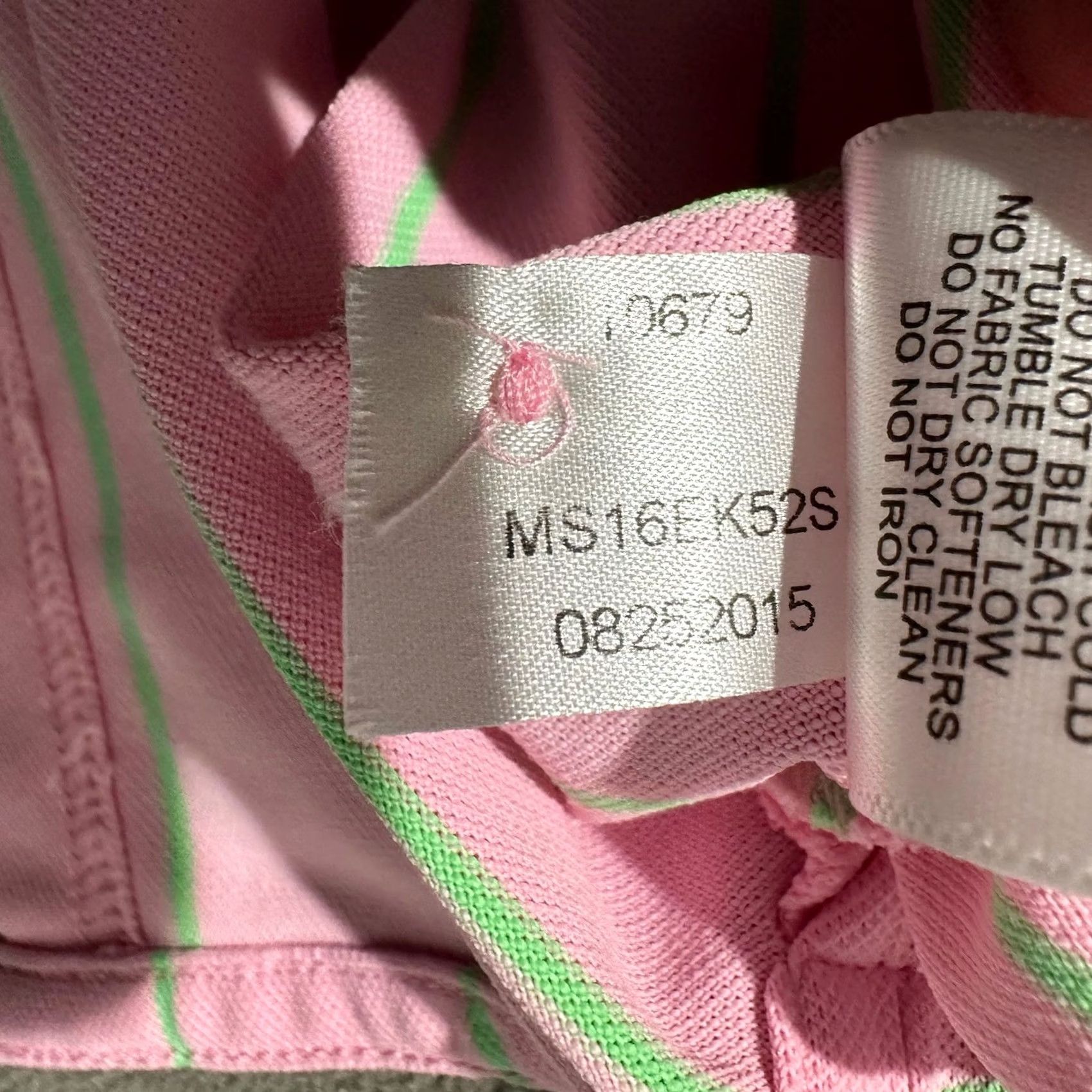 Peter Millar Peter Millar Summer Comfort Shirt Mens Large Pink/Green Striped Golf Polo GUC Size US L / EU 52-54 / 3 - 6 Thumbnail