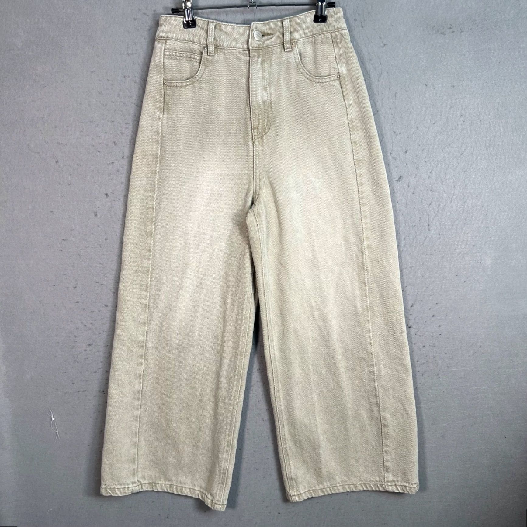 Denime VINTAGE Pazzo Womens Medium Wide-Leg Khaki Denim Jeans 100% Cotton Casual High-Rise Size 32" / US 10 / IT 46 - 2 Thumbnail