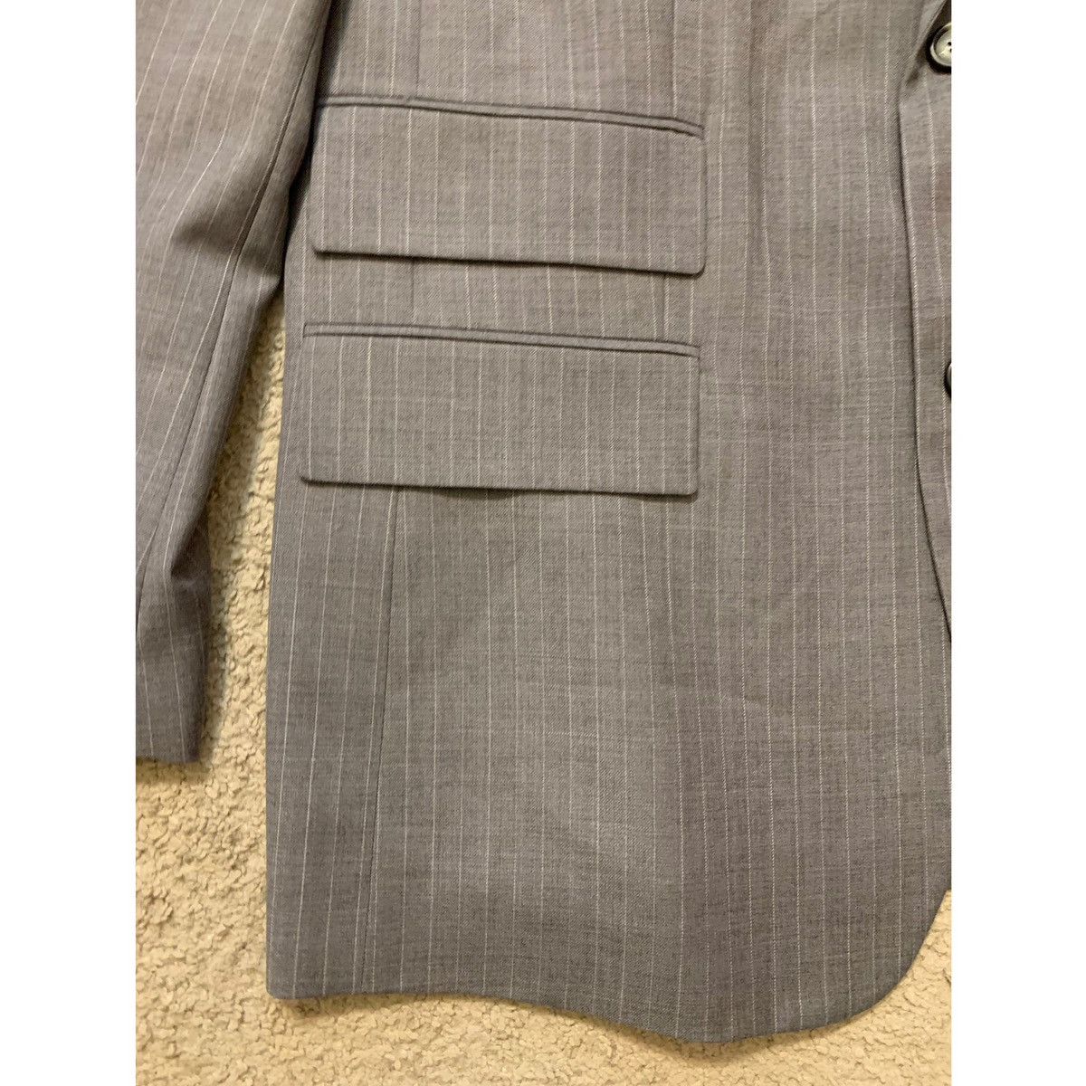 Helmut Lang HELMUT LANG OVERSIZED GRAY PINSTRIPES BLAZER Size 44L - 11 Thumbnail