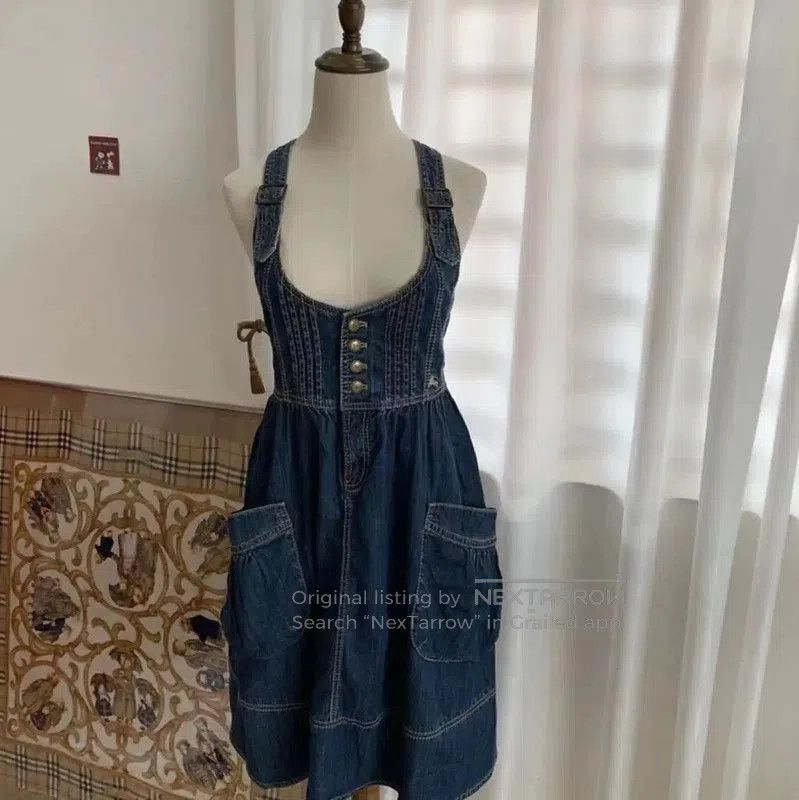 Burberry Burberry Blue Cotton Midi Dress for Women. Size M / US 6-8 / IT 42-44 - 1 Thumbnail