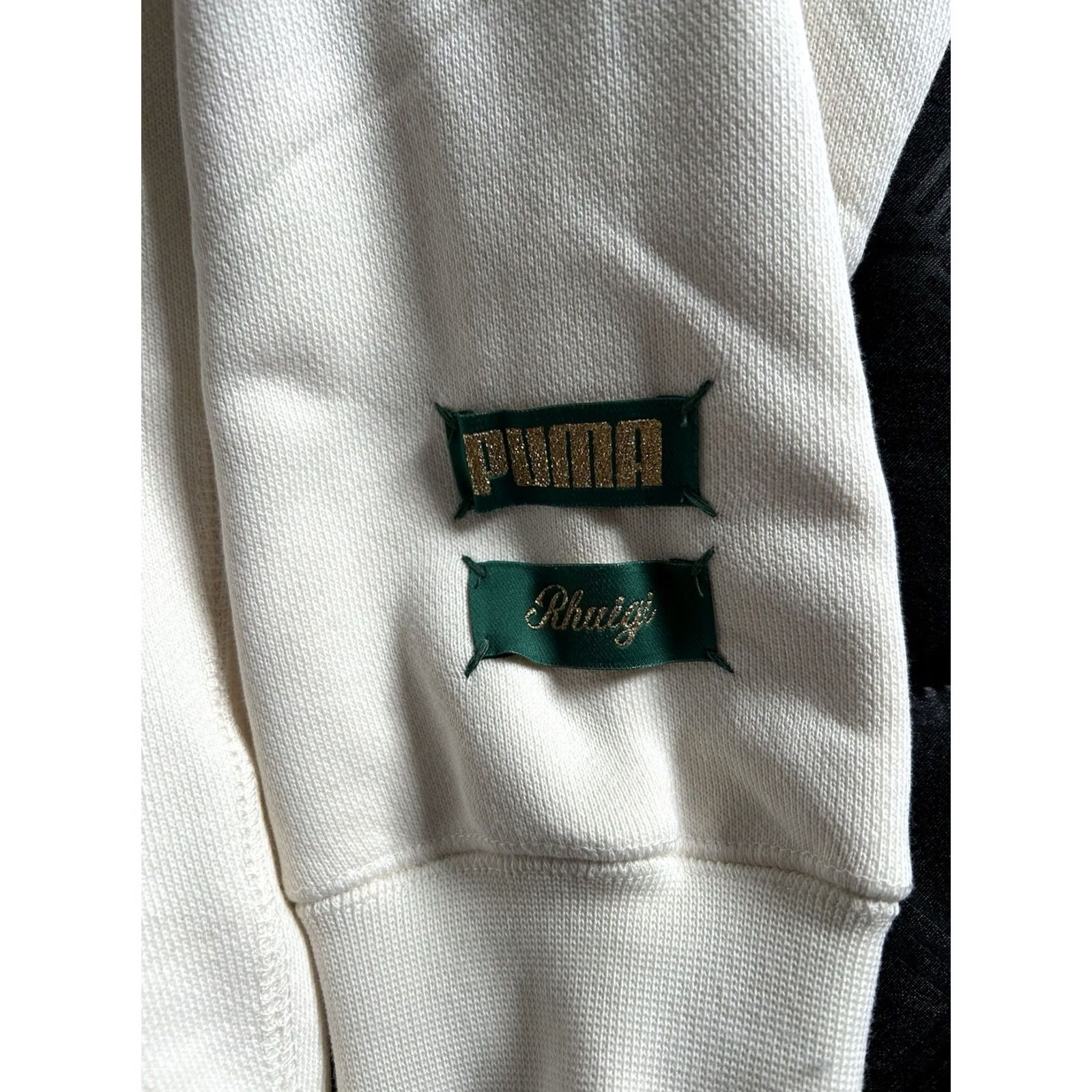 Puma PUMA X Rhuigi New York Worldwide Hoodie Sweater Hoodie Multicolor Cream Green M Mens Pullover Hooded Pockets Heavyweight Long Sleeve Size US M / EU 48-50 / 2 - 4 Thumbnail