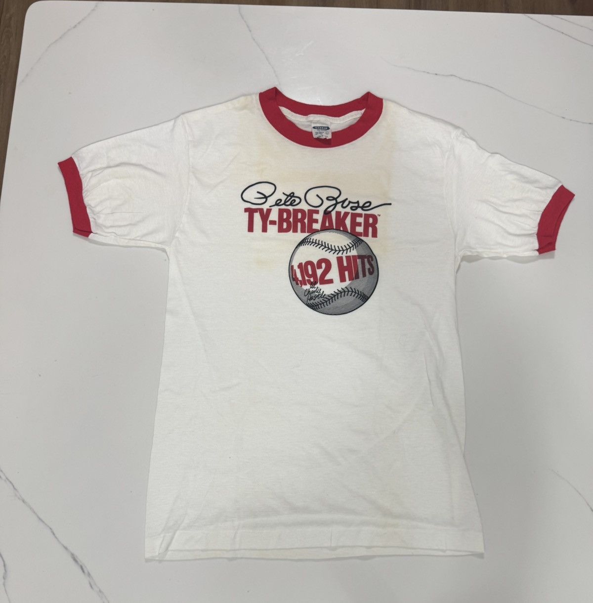 Anvil Vintage 1985 Pete Rose “TY-BREAKER” ringer tee ⚾️ Size US M / EU 48-50 / 2 - 1 Thumbnail