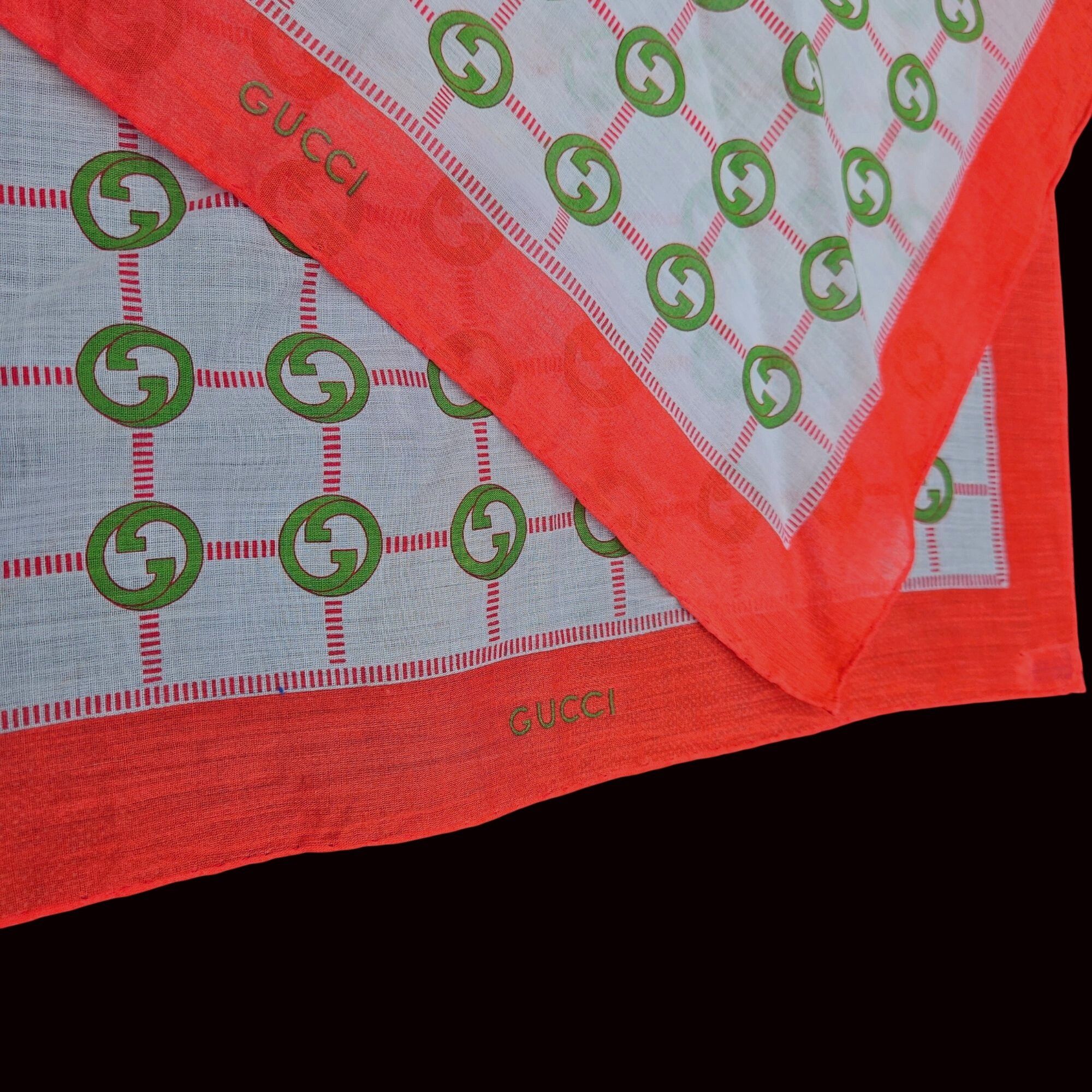 Gucci Vintage Gucci GG Monogram Cotton Handkerchief Scarf Set 2 Size ONE SIZE - 10 Thumbnail