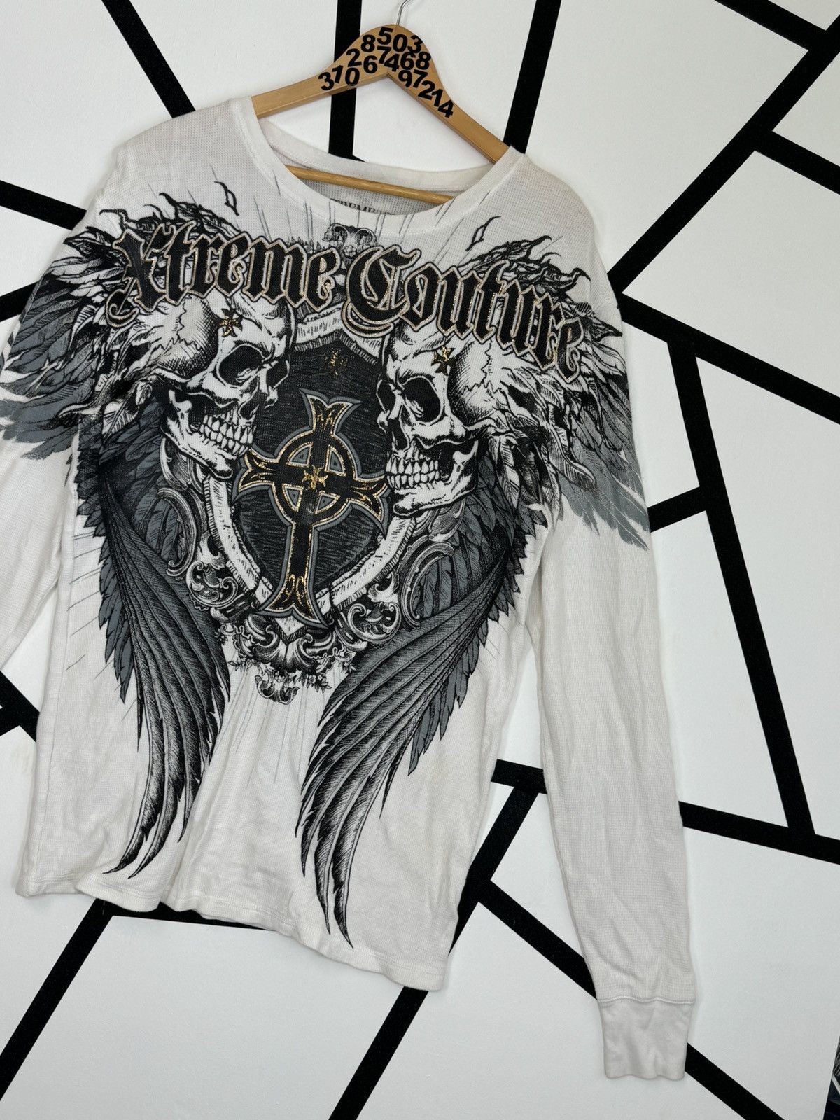 Affliction Crazy Vintage Y2K EXTREME COUTURE Cross Skull Shirt Size US M / EU 48-50 / 2 - 4 Thumbnail