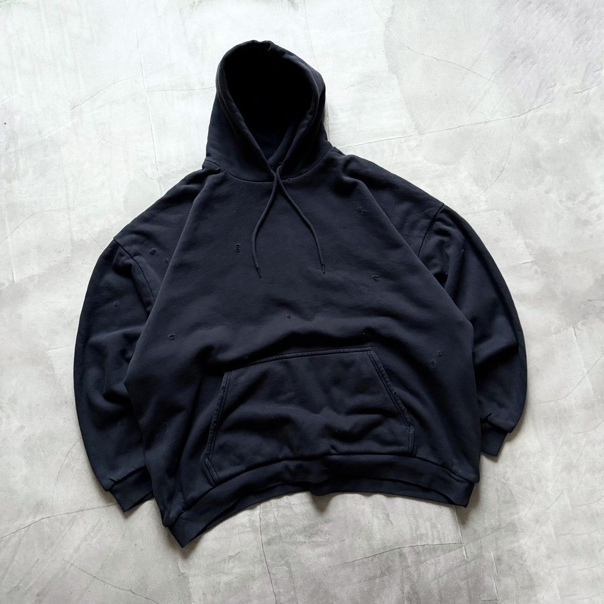 Yeezy x Gap Oversize Navy Yzy Kanye West Distressed Hoodie