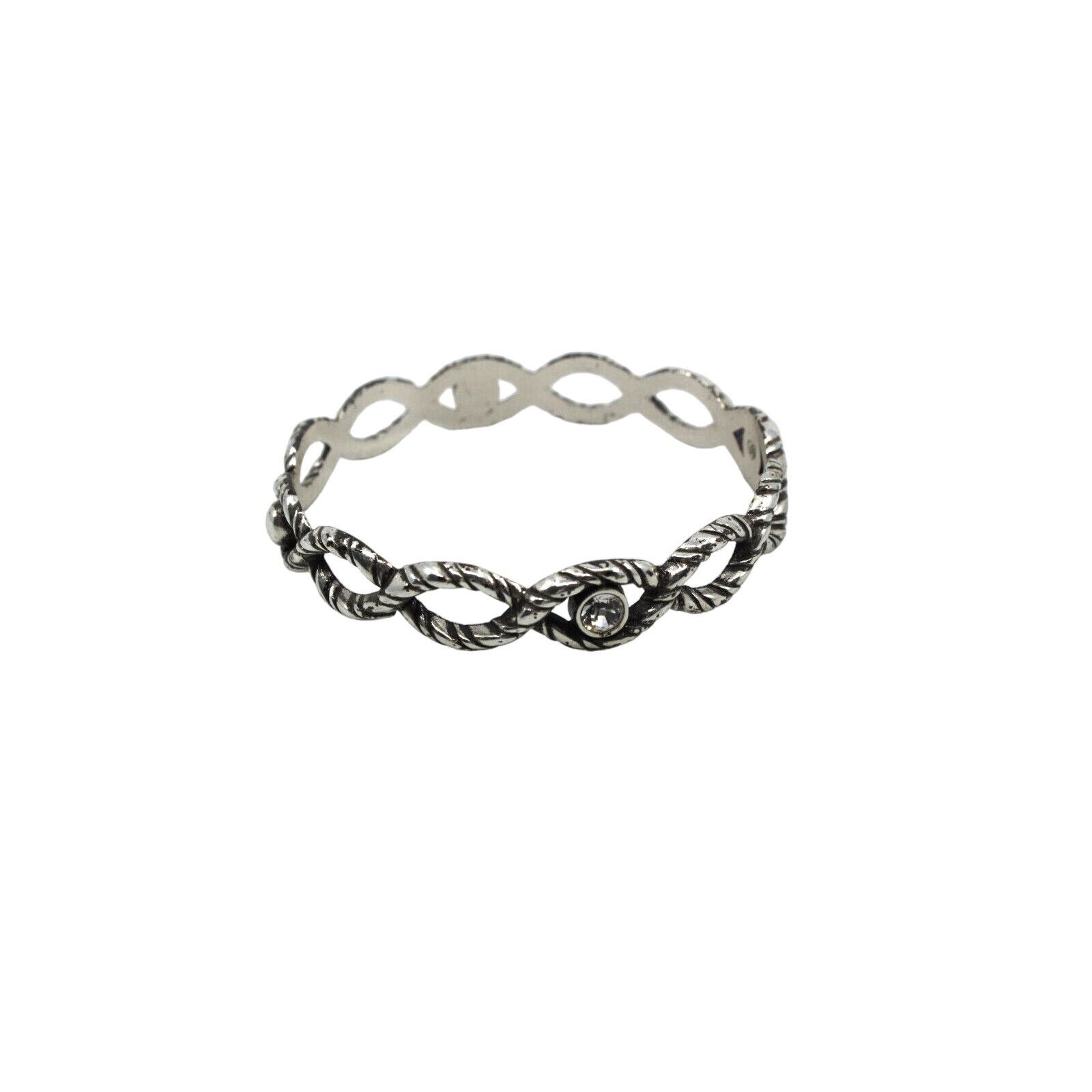 Brighton Brighton Silver-Tone Open Woven Crystals Bangle Bracelet Size ONE SIZE - 2 Thumbnail