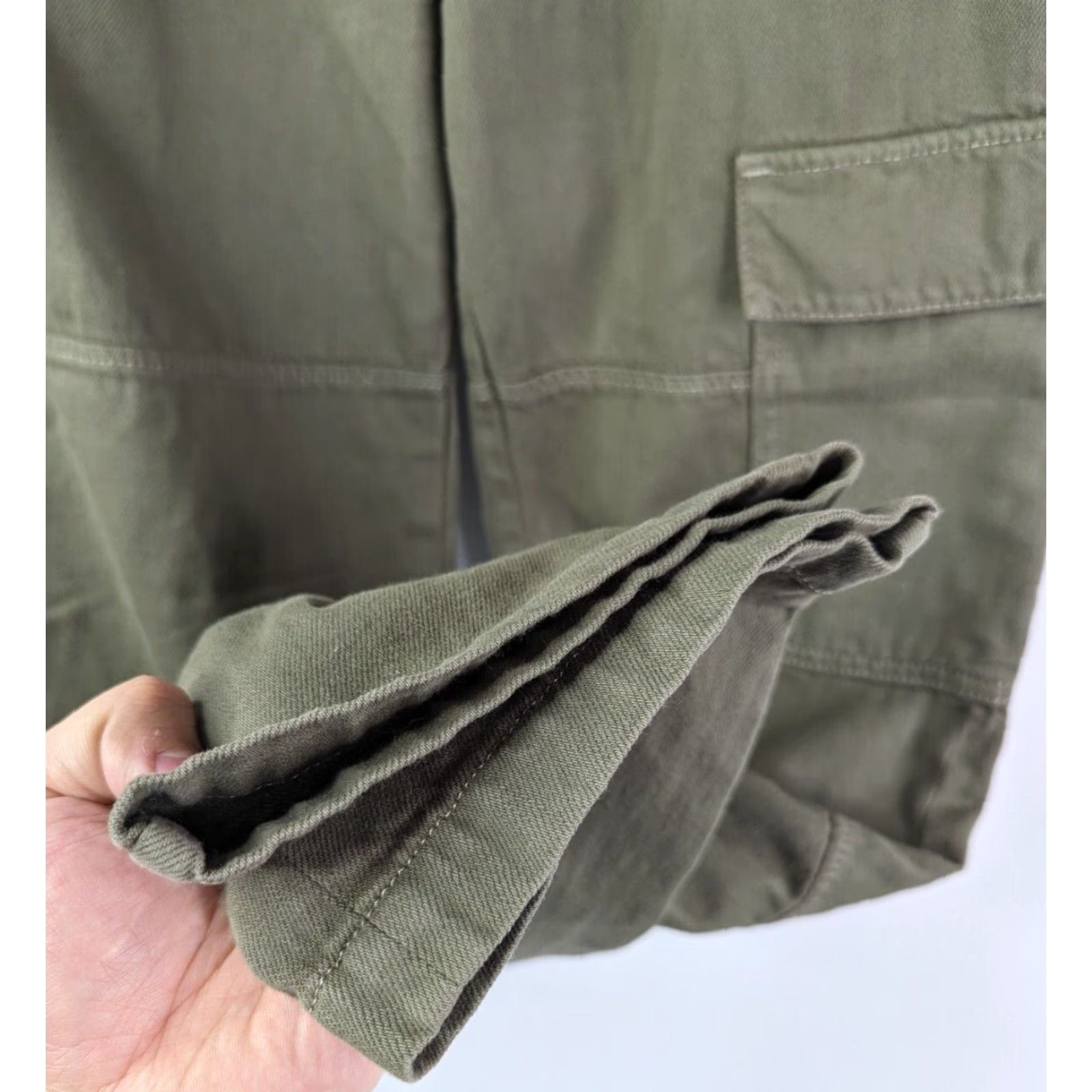 Reformation Reformation Pants Cargo Women High Rise Size 24 Olive Army Wash Size 42" / US 20 - 3 Thumbnail