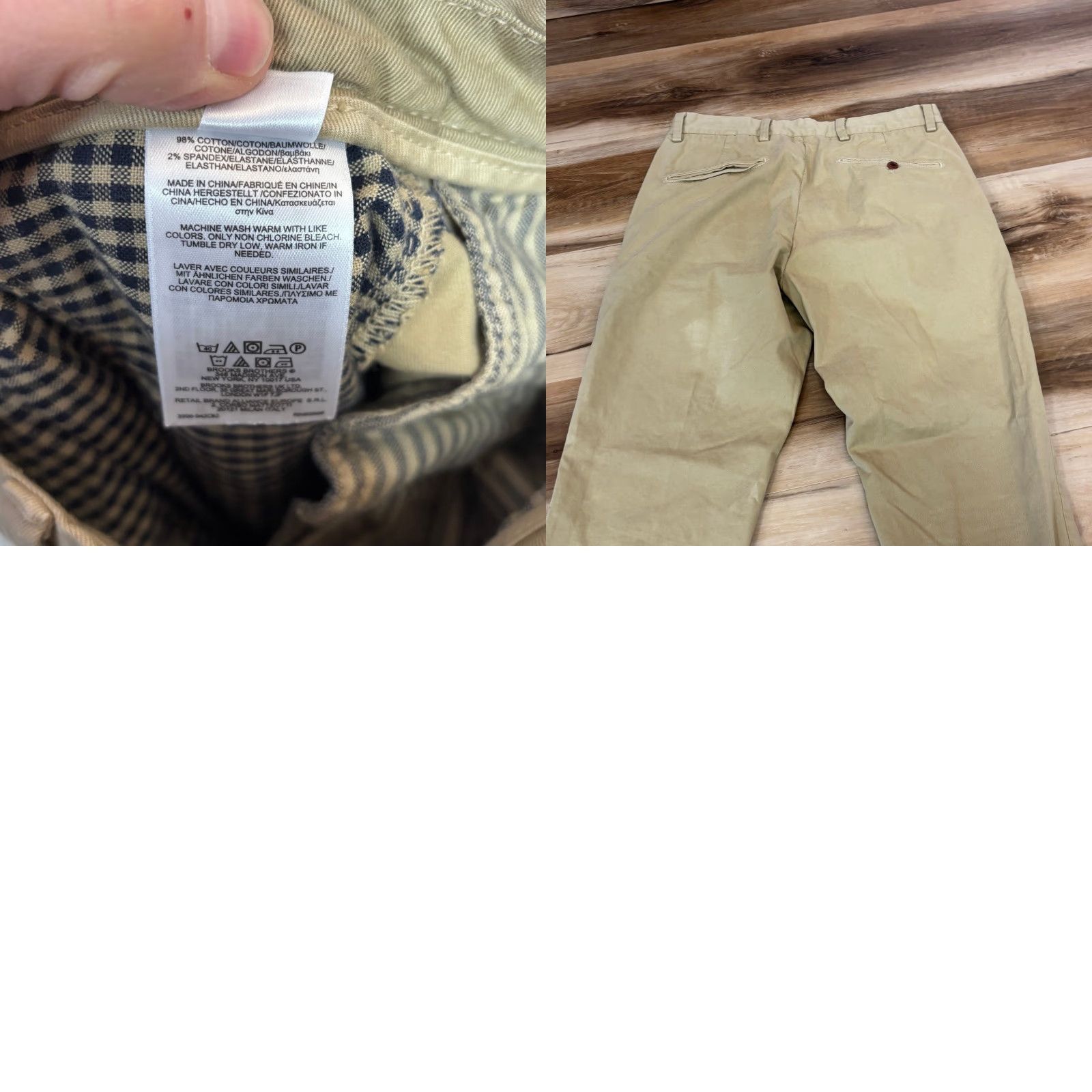 Brooks Brothers Brooks Brothers Khaki Chinos Pants Mens W31 L30 Cotton Blend Classic Fit Size US 31 - 8 Thumbnail