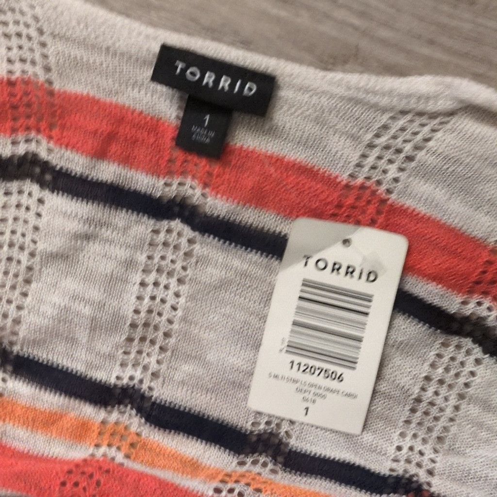 Torrid Torrid stripe open drape cardigan size 1 Size XL / US 12-14 / IT 48-50 - 4 Thumbnail