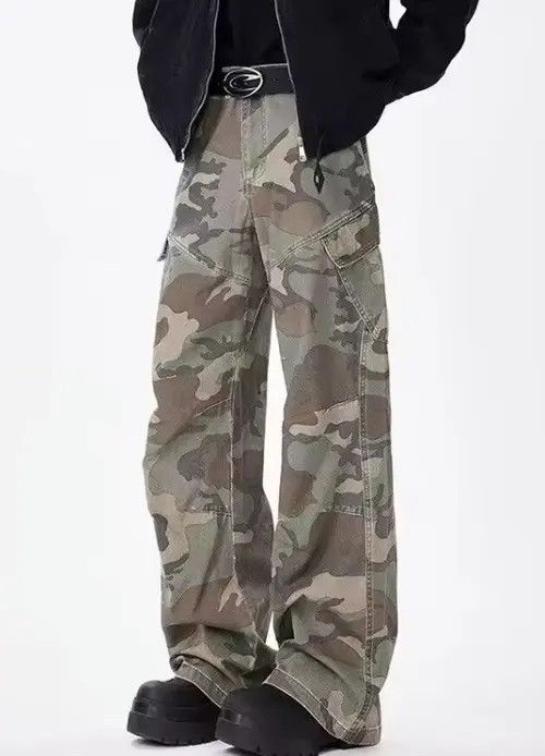 Japanese Brand Asakawa x Arisa Cargo Camo Stacked Pants Size US 27 - 5 Thumbnail