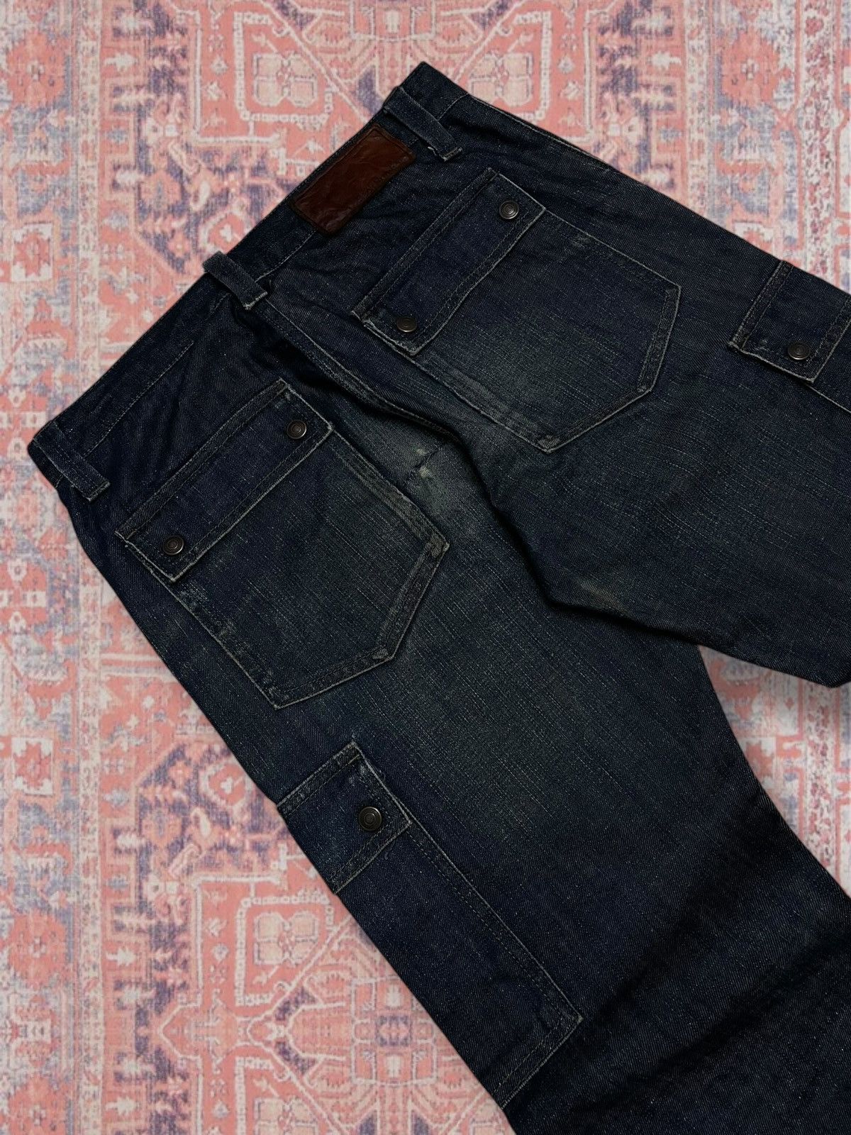 Japanese Brand Vintage Designer Japan Back Number Indigo Distressed Denim Size US 32 / EU 48 - 14 Thumbnail