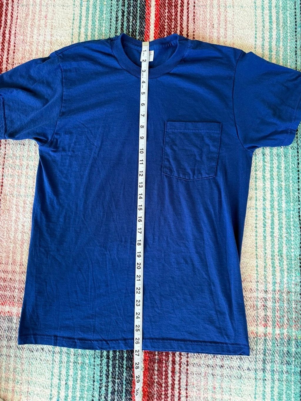 Fruit Of The Loom Vintage Fruit of the Loom Blue Short Sleeve Pocket Tee M Size US M / EU 48-50 / 2 - 6 Thumbnail