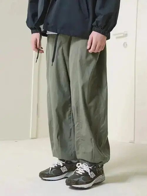 Japanese Brand 21SS Indigo Union Japan Green Minimal Casual Lantern Pants Size US 32 / EU 48 - 1 Thumbnail