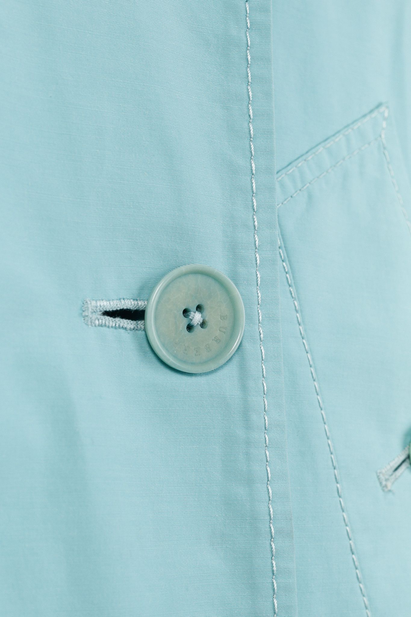 Burberry Burberry Turquoise Sateen Check-Undercollar Trench Coat Size M / US 6-8 / IT 42-44 - 11 Thumbnail