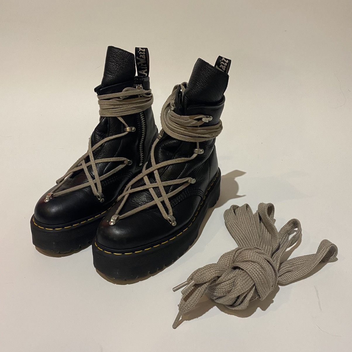 Dr. Martens × Rick Owens DR. MARTENS x RICK OWENS 1460 Quad Pentalace Platform Boots Size US 10 / EU 43 - 2 Thumbnail