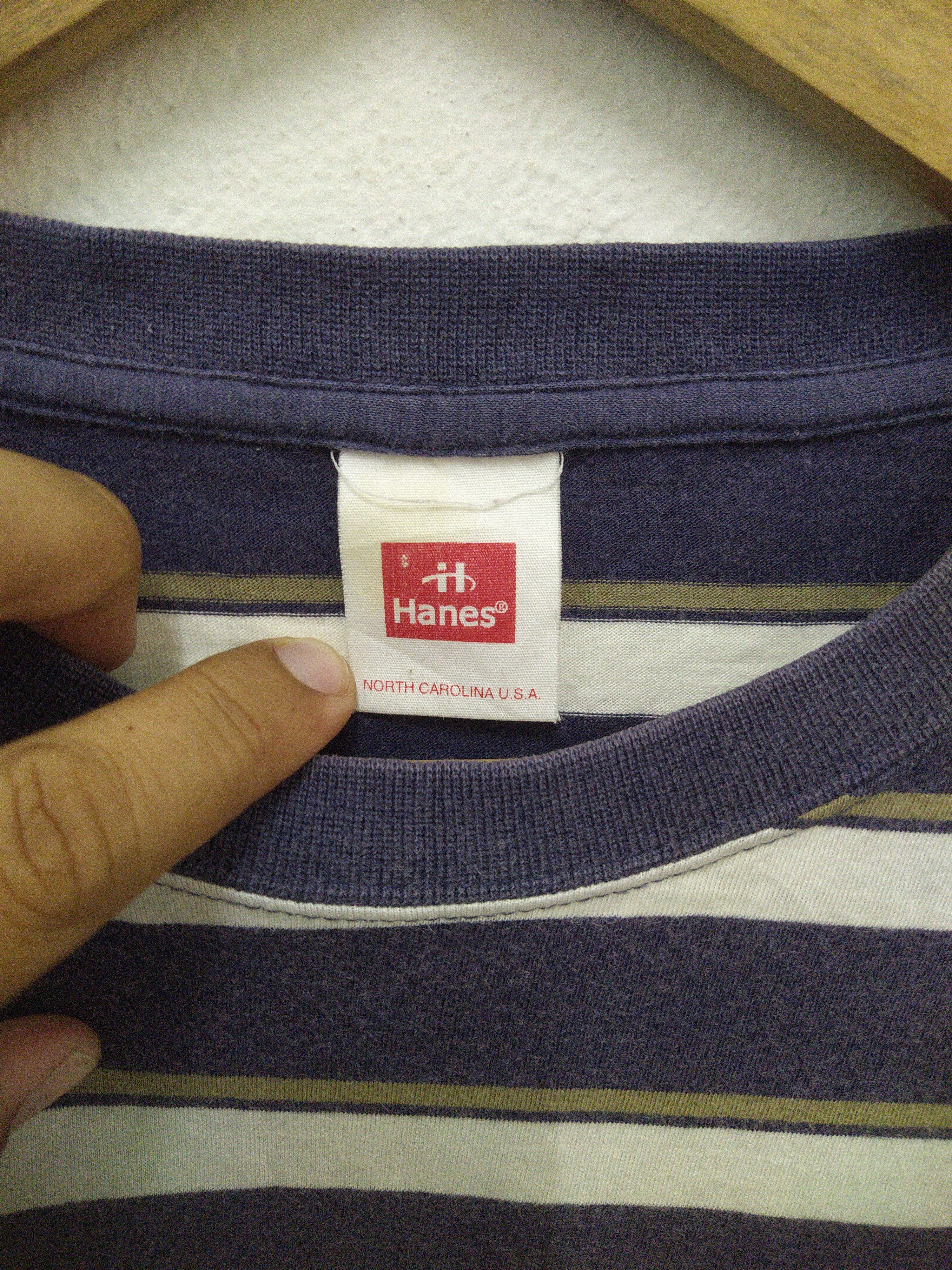 Hanes Vintage Hanes Stripe Embroidered Logo Japanese Market Size US XL / EU 56 / 4 - 5 Thumbnail