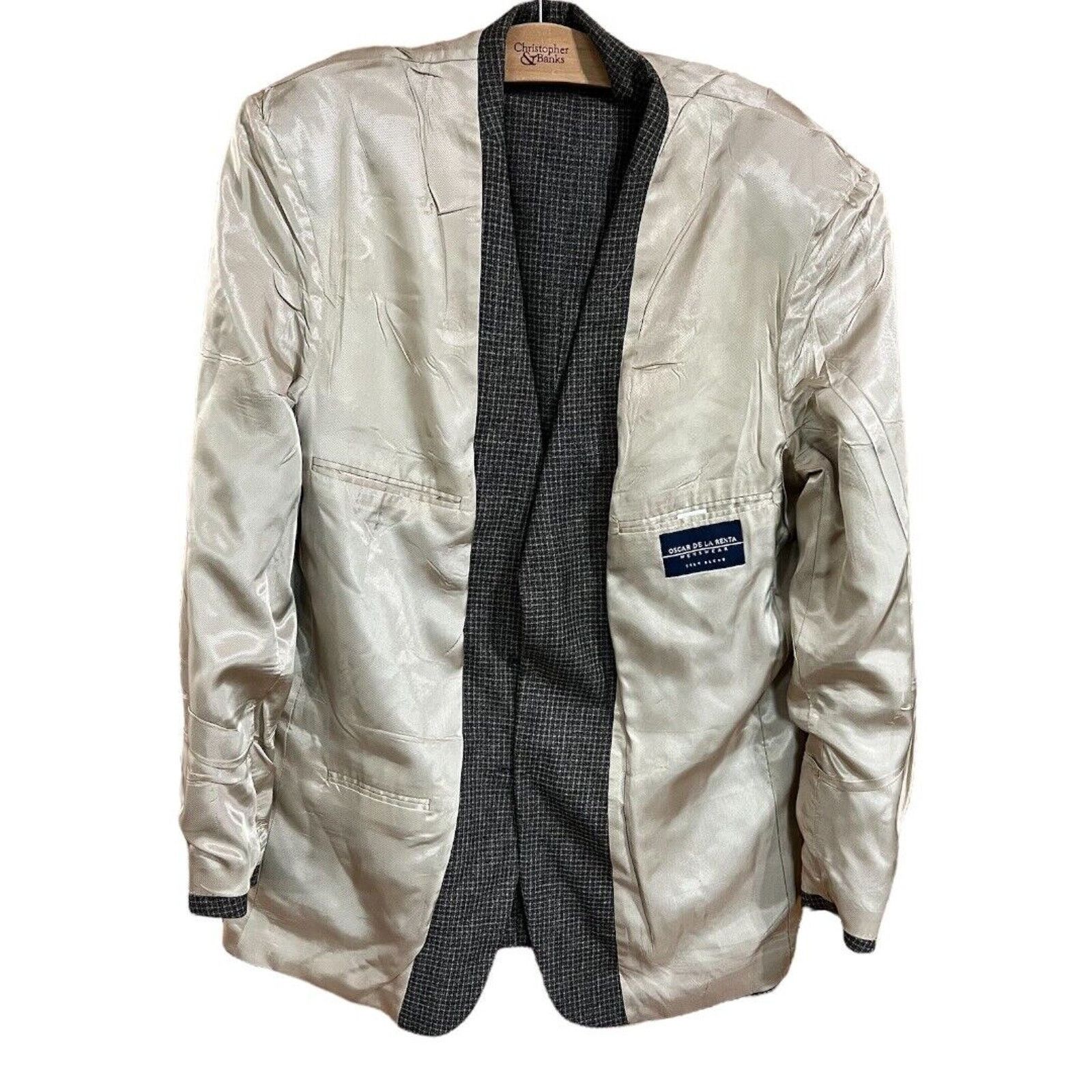 Oscar De La Renta Oscar De La Renta Menswear Tweed Print Blazer 3 Button 42L Size 42L - 5 Thumbnail