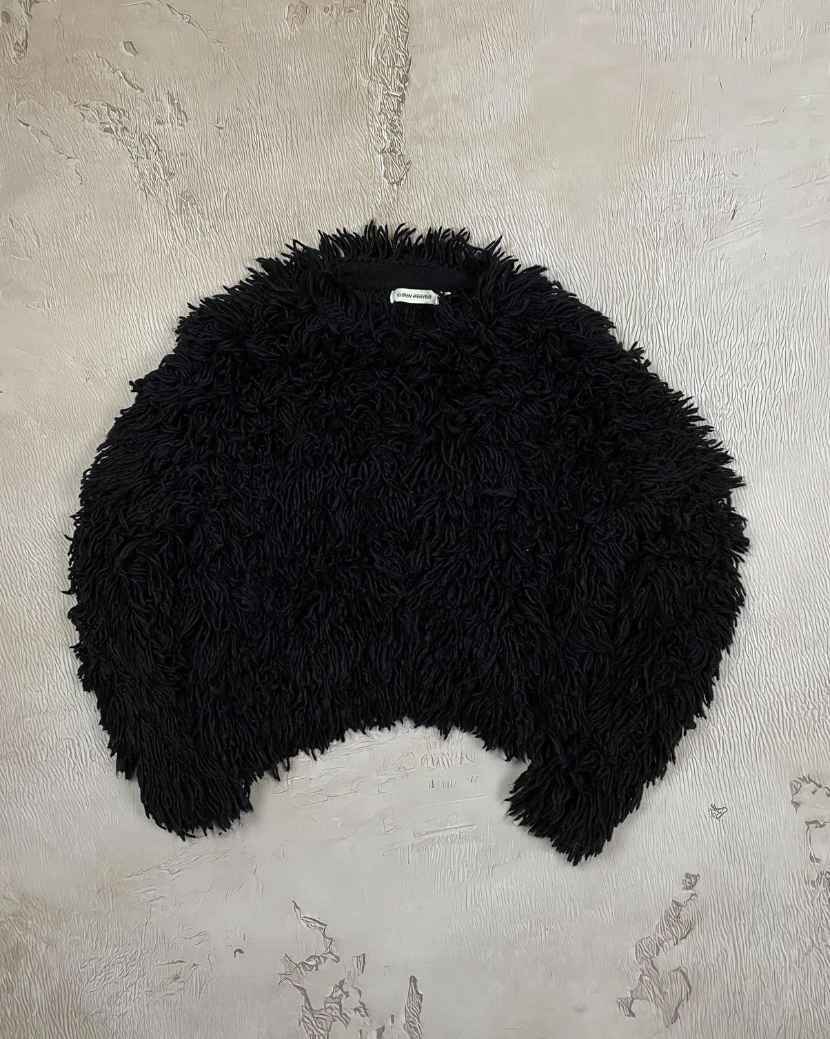 image of 20471120 x Avant Garde Y2K Mohair Avant Garde Fuzzy Japanese Style Jacket Fur Coat in Black, Women'