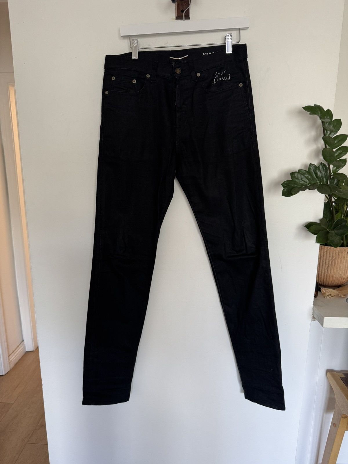 Saint Laurent Paris Waxed Logo D15 Denim Size US 30 / EU 46 - 1 Thumbnail