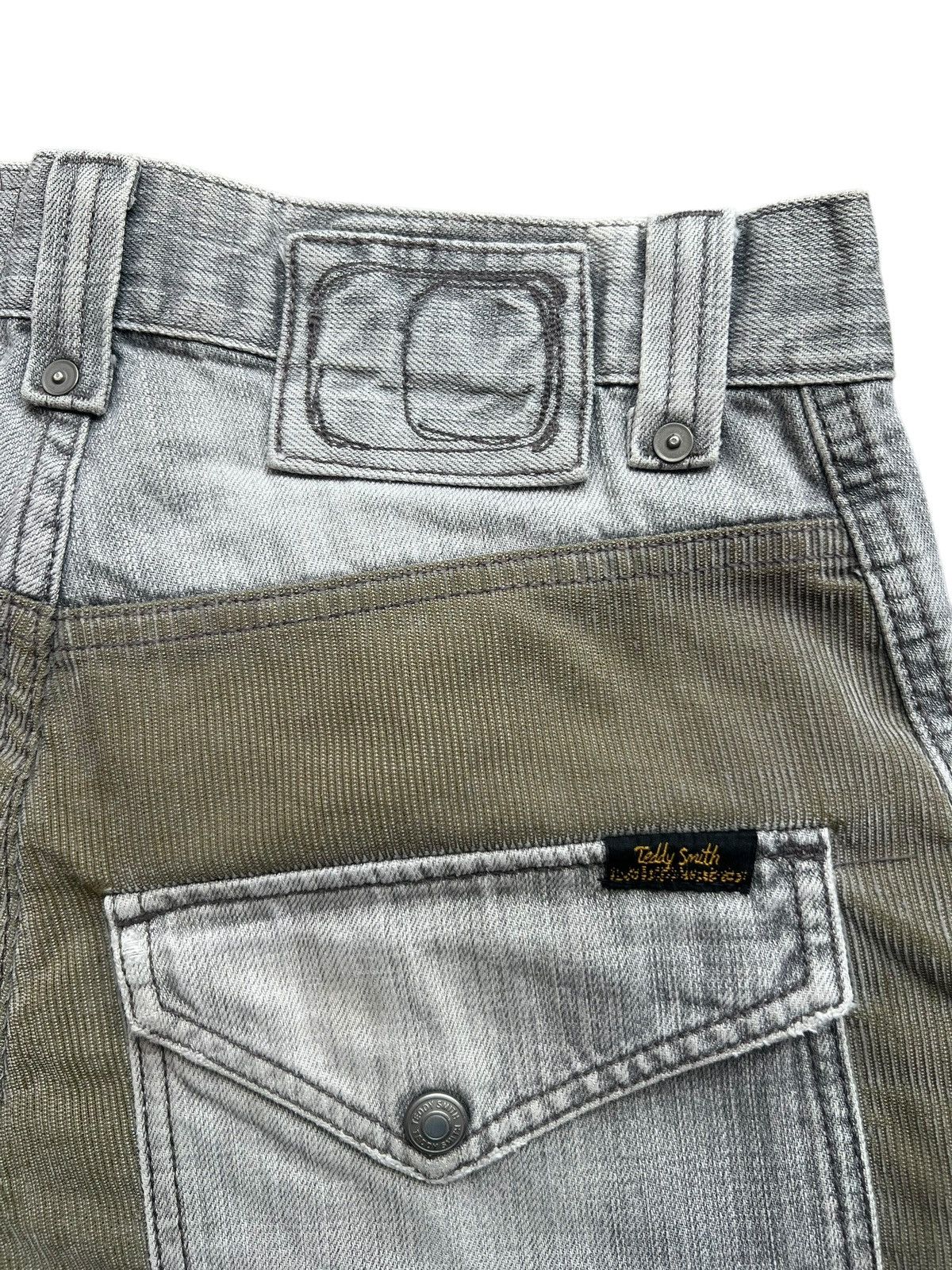 Beauty Beast × Japanese Brand Teddy Smith Patchwork Wide Corduroy Baggy Pants 31x33 Size US 31 - 9 Thumbnail