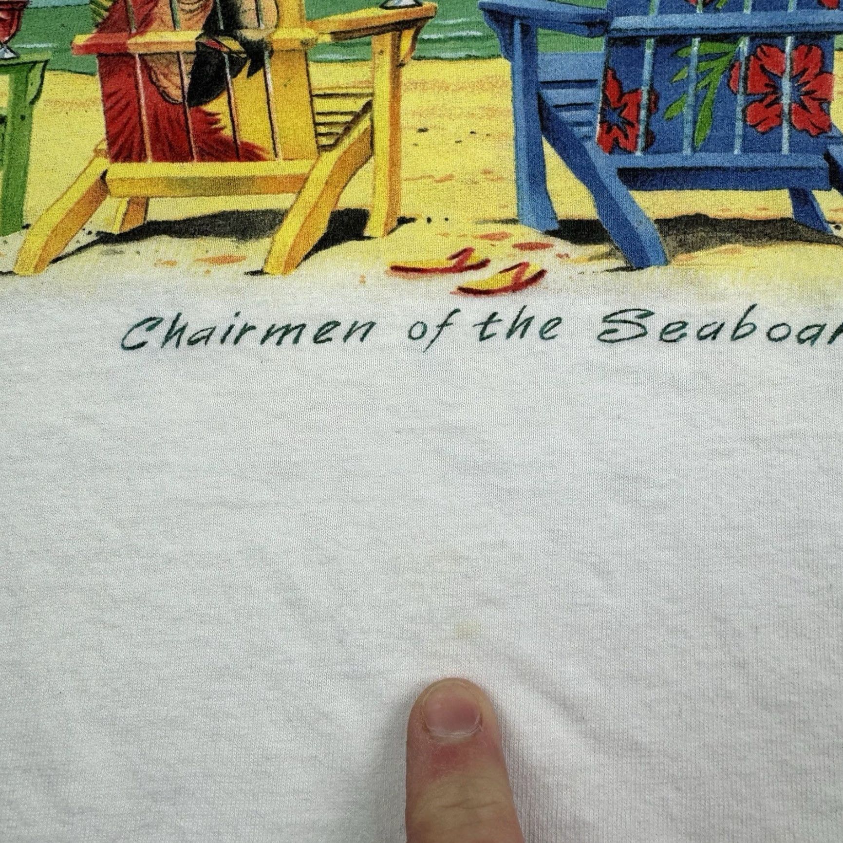 Vintage VINTAGE Caribbean Soul T-Shirt Adult Large White Men 90s Tropical Chairmen Of The Seaboard 90s Mens T-Shirt Size US L / EU 52-54 / 3 - 4 Thumbnail