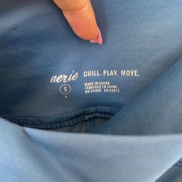 American Eagle Outfitters AERIE Blue Chill Play Move Moto 7/8 Leggings Size Small Size 26" / US 2 / IT 38 - 9 Thumbnail