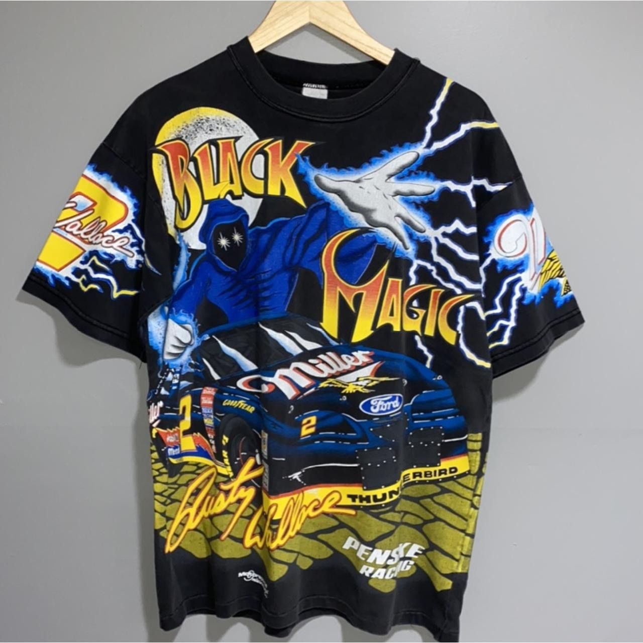 Vintage Rusty Wallace “Black Magic” lightning nascar tee Size US L / EU 52-54 / 3 - 1 Thumbnail