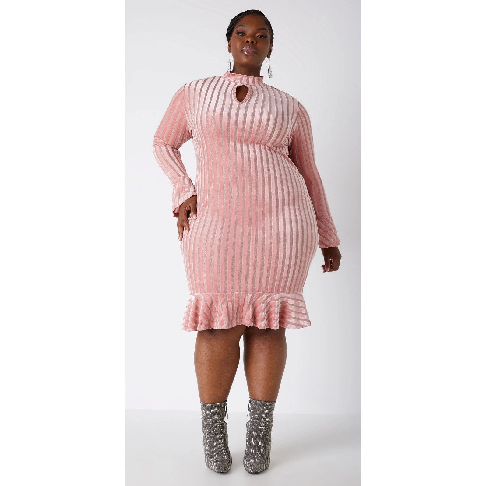 Other Women’s 22/24 - 3X | Flattering Stretchy Pink Midi Dress Size 3XL / US 20-22 - 3 Thumbnail