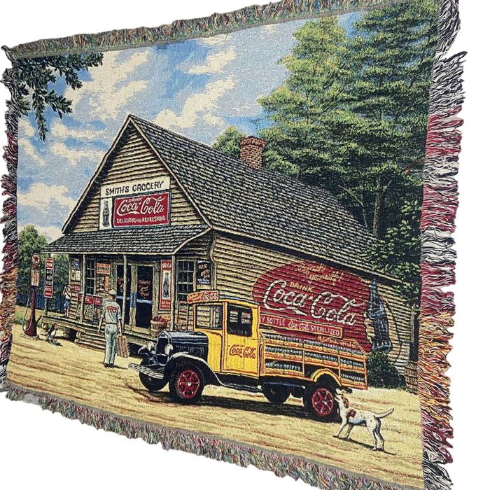 Vintage Coca Cola Gas Station Blanket Grailed