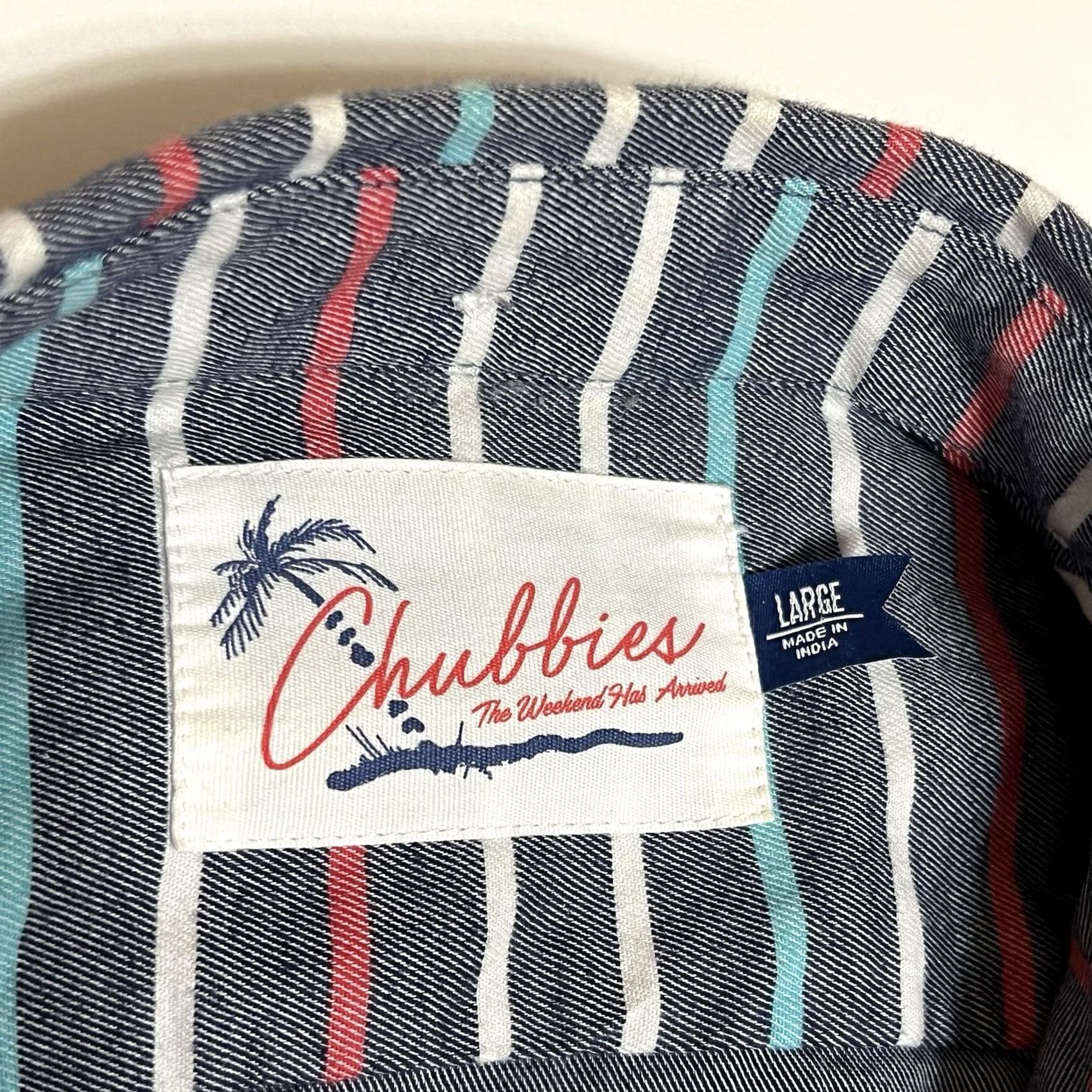 Chubbies Chubbies Button-Up Shirt Mens L Striped Flannel Long Sleeve Button-Down Collared Pocketed Size US L / EU 52-54 / 3 - 7 Thumbnail