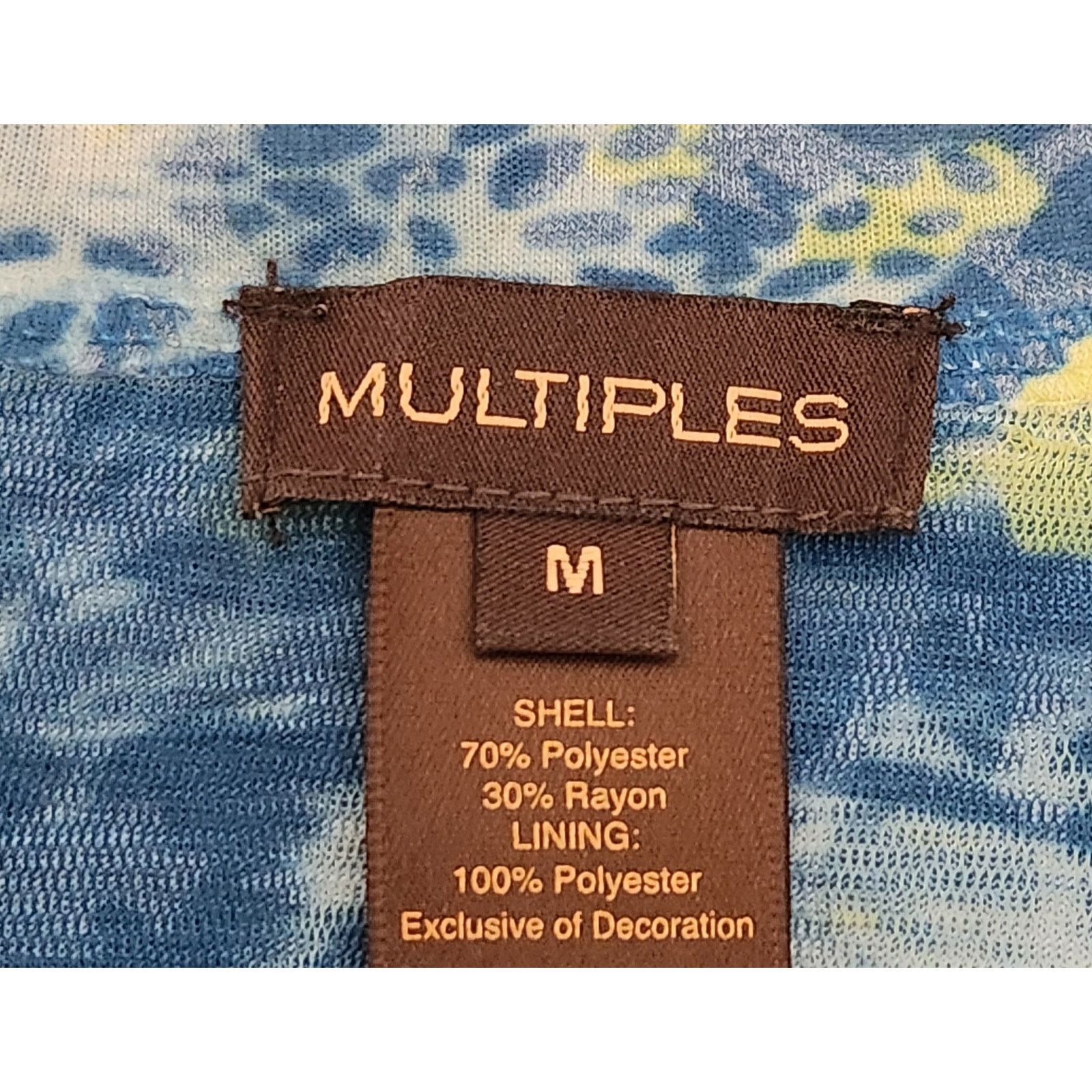 Other Multiples Blue Yellow Floral Print Rhinestones Top Medium Size M / US 6-8 / IT 42-44 - 5 Thumbnail