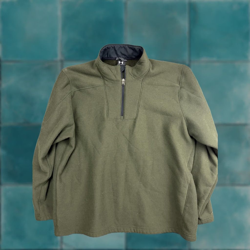 Under Armour Under Armour Pullover Mens 2XL Green 1/4 Zip Long Sleeve Fleece Shirt Top Size US XXL / EU 58 / 5 - 1 Thumbnail