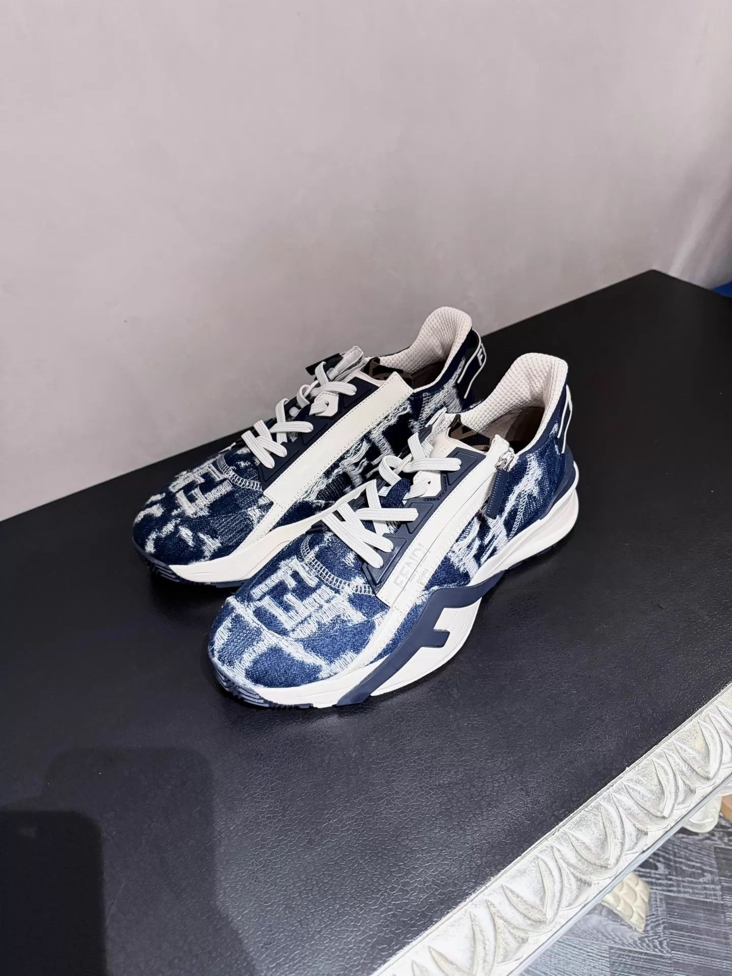 Fendi Fendi 24SS Denim Side-Zip Vintage Men's LowTop Sneaker Size US 8 / EU 41 - 1 Thumbnail