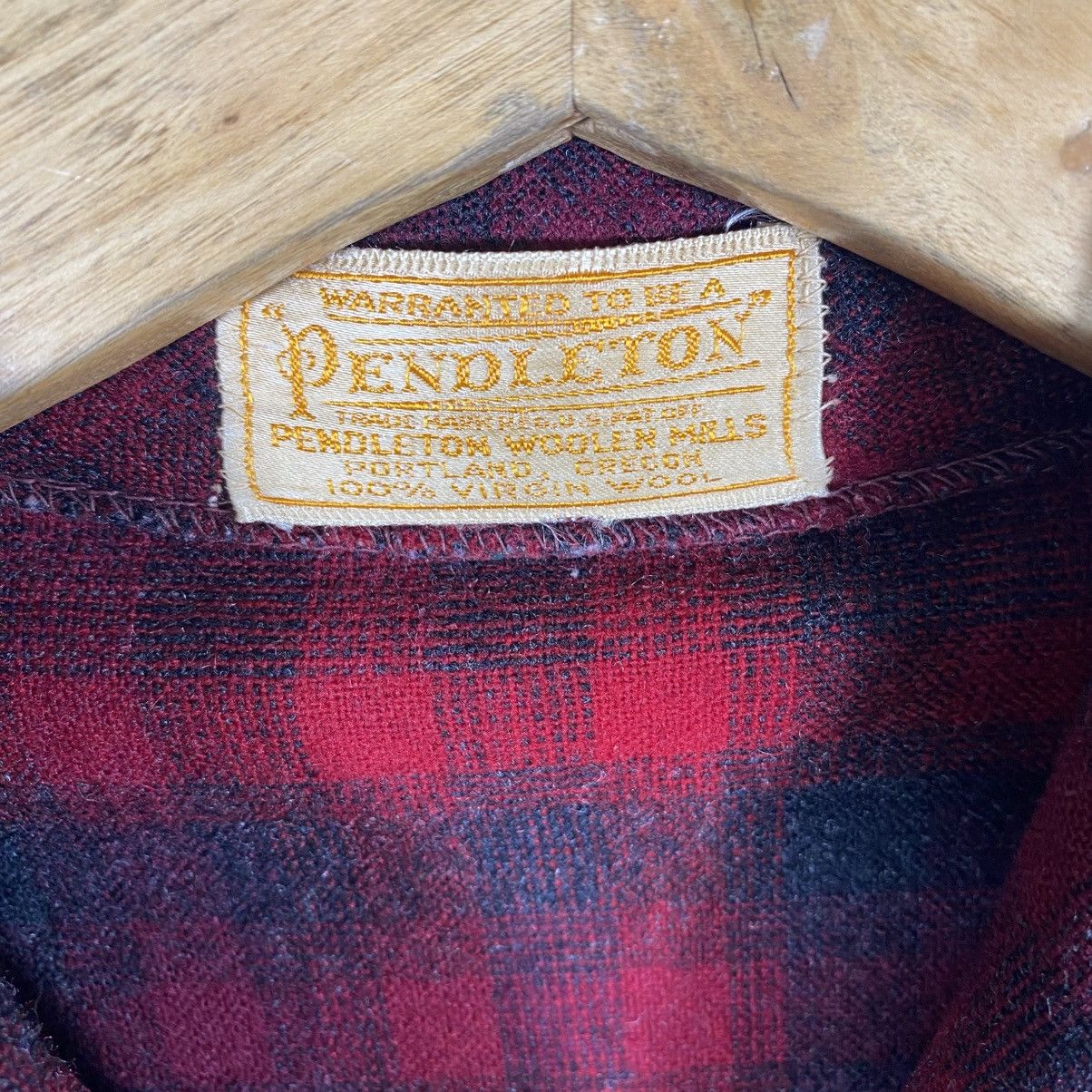 Pendleton Vintage 50s Pendleton Shirt Jacket Red Plaid Wool Shacket Size M / US 6-8 / IT 42-44 - 8 Thumbnail