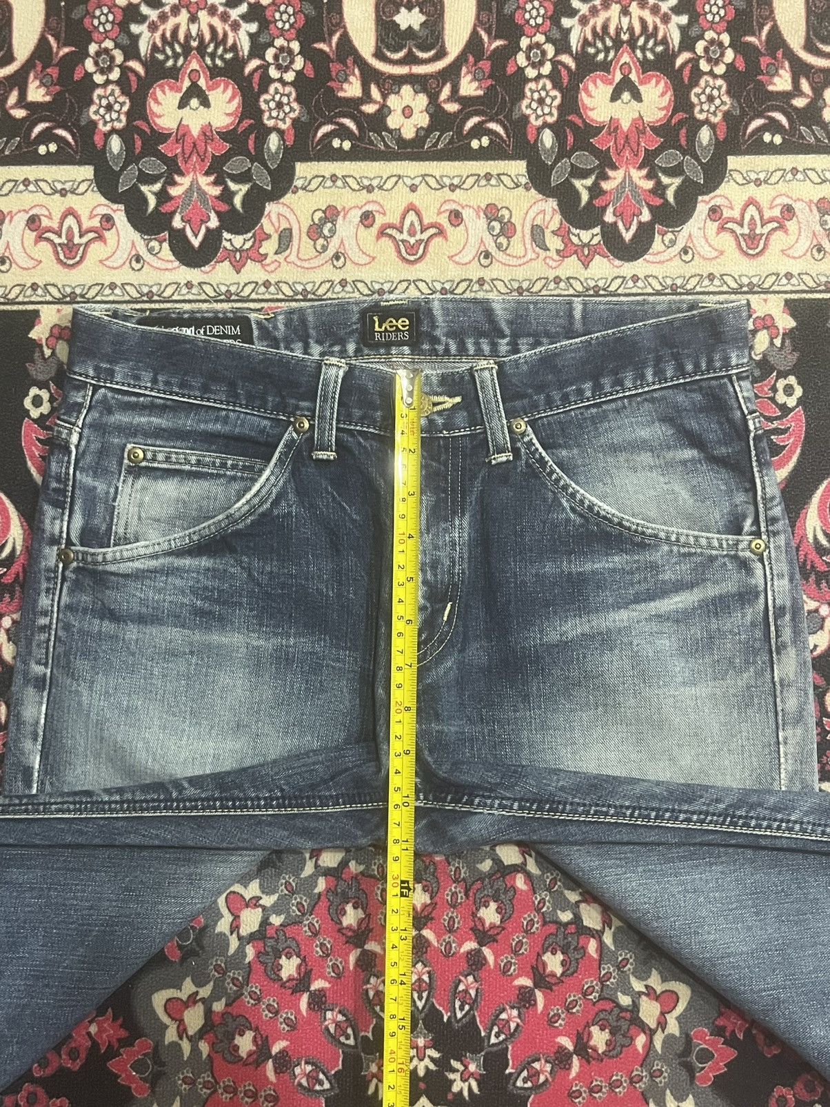 Lee Vintage Japan Lee Rider Blue Faded Wash Distress Flare Jeans Size US 32 / EU 48 - 13 Thumbnail