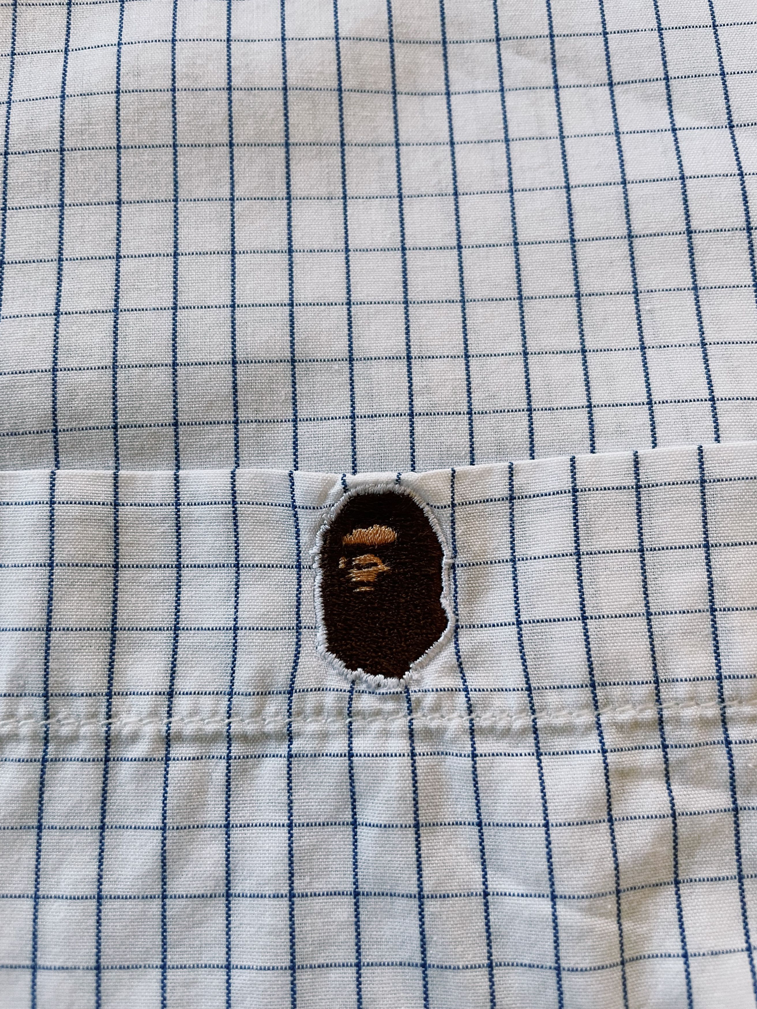 Bape Vintage Y2K Bape Head One Point Checkered Longsleeve Shirt Size US M / EU 48-50 / 2 - 3 Thumbnail