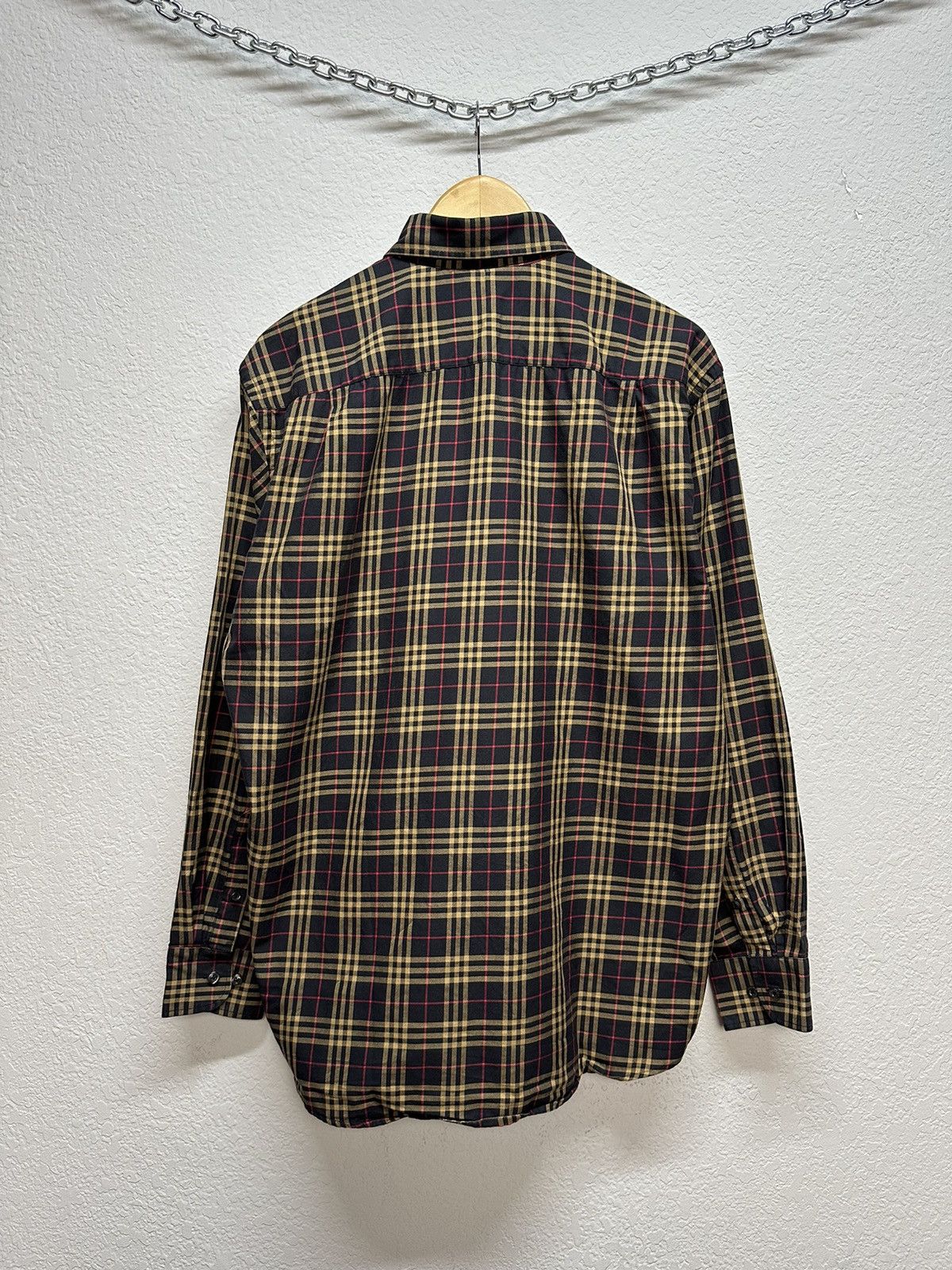 Burberry × Vintage Vintage Burberry Nova Check Cotton Shirt Button Up Archival Size US L / EU 52-54 / 3 - 6 Thumbnail