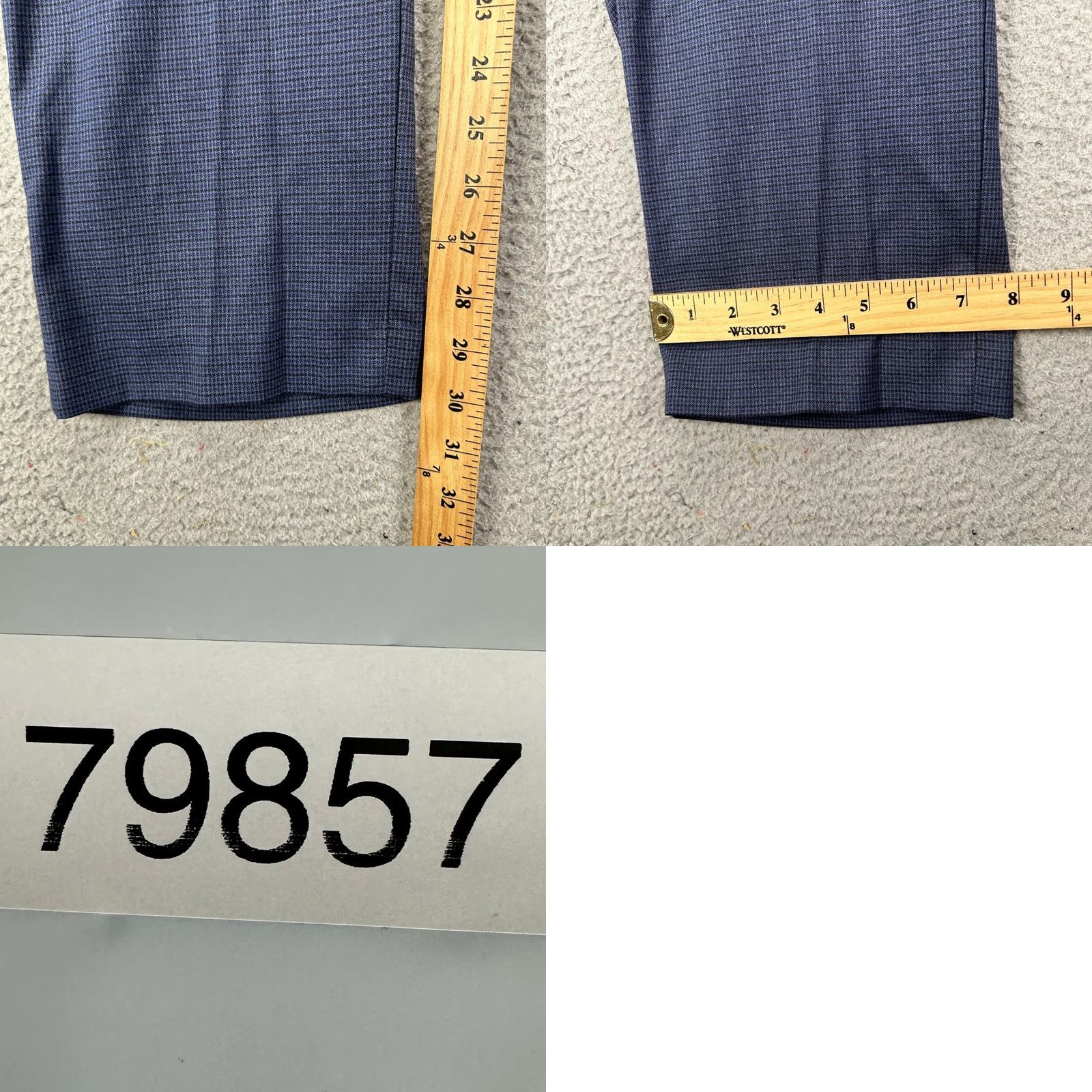 Ralph Lauren Lauren Ralph Lauren Dress Pants Mens 36X29 Blue Flat Front Houndstooth Stretch Pants Flat Front Classic Dress Pants Men Blues Size US 36 / EU 52 - 8 Thumbnail