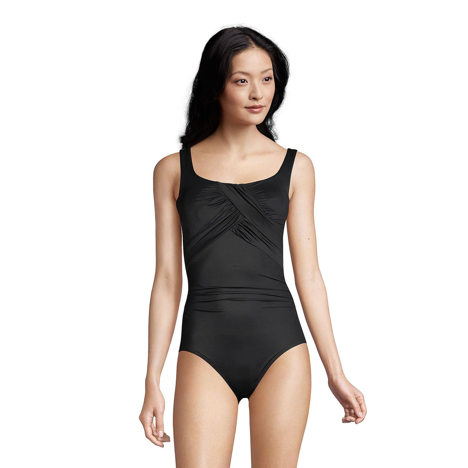 Lands' End Lands End SlenderSuit Carmela One Piece Swimsuit Black 22W Size ONE SIZE - 8 Thumbnail