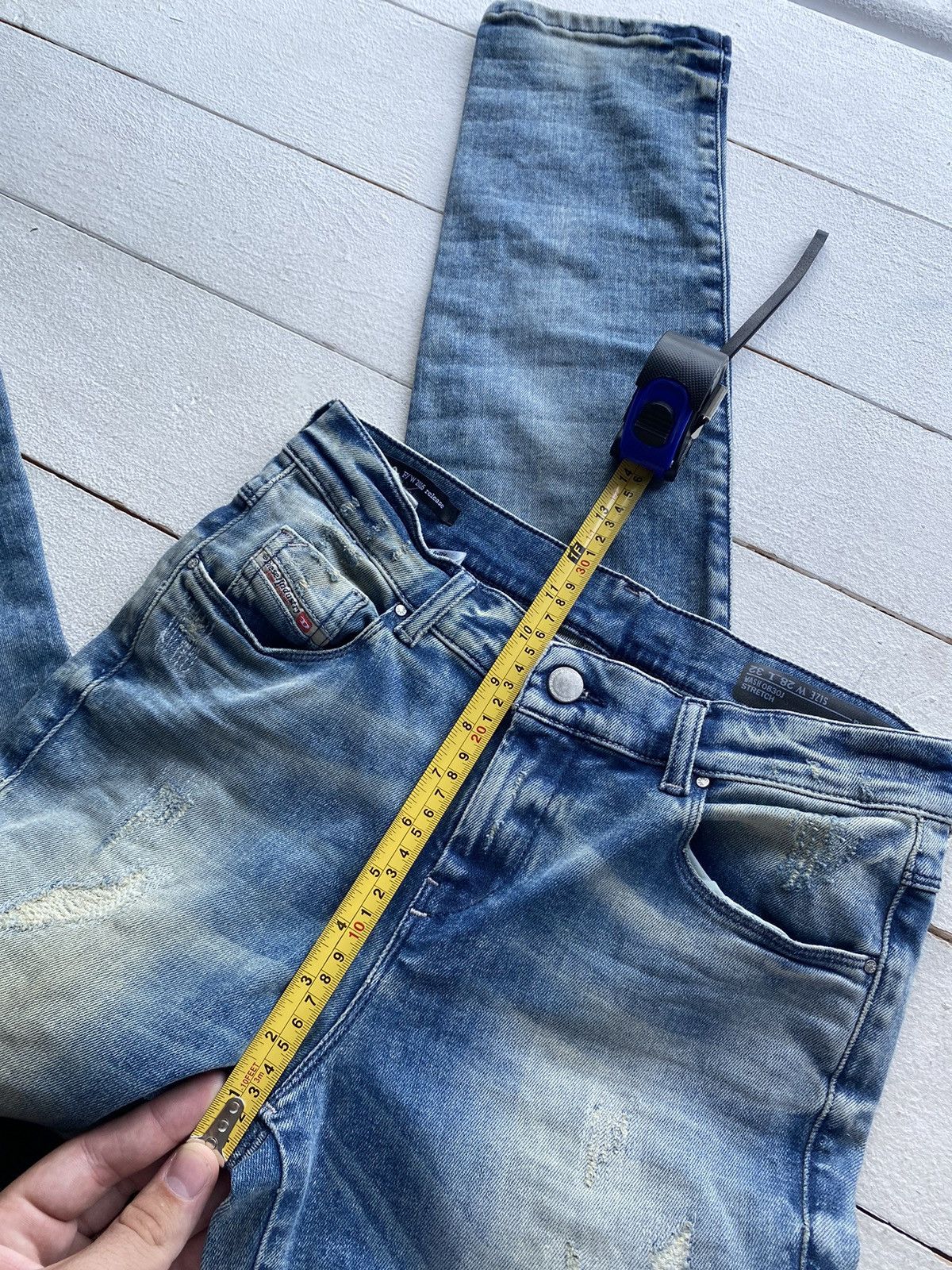 Diesel 🔗Opium Punk Diesel Distressed Washed Slim Straight Jeans Size 28" / US 6 / IT 42 - 15 Thumbnail